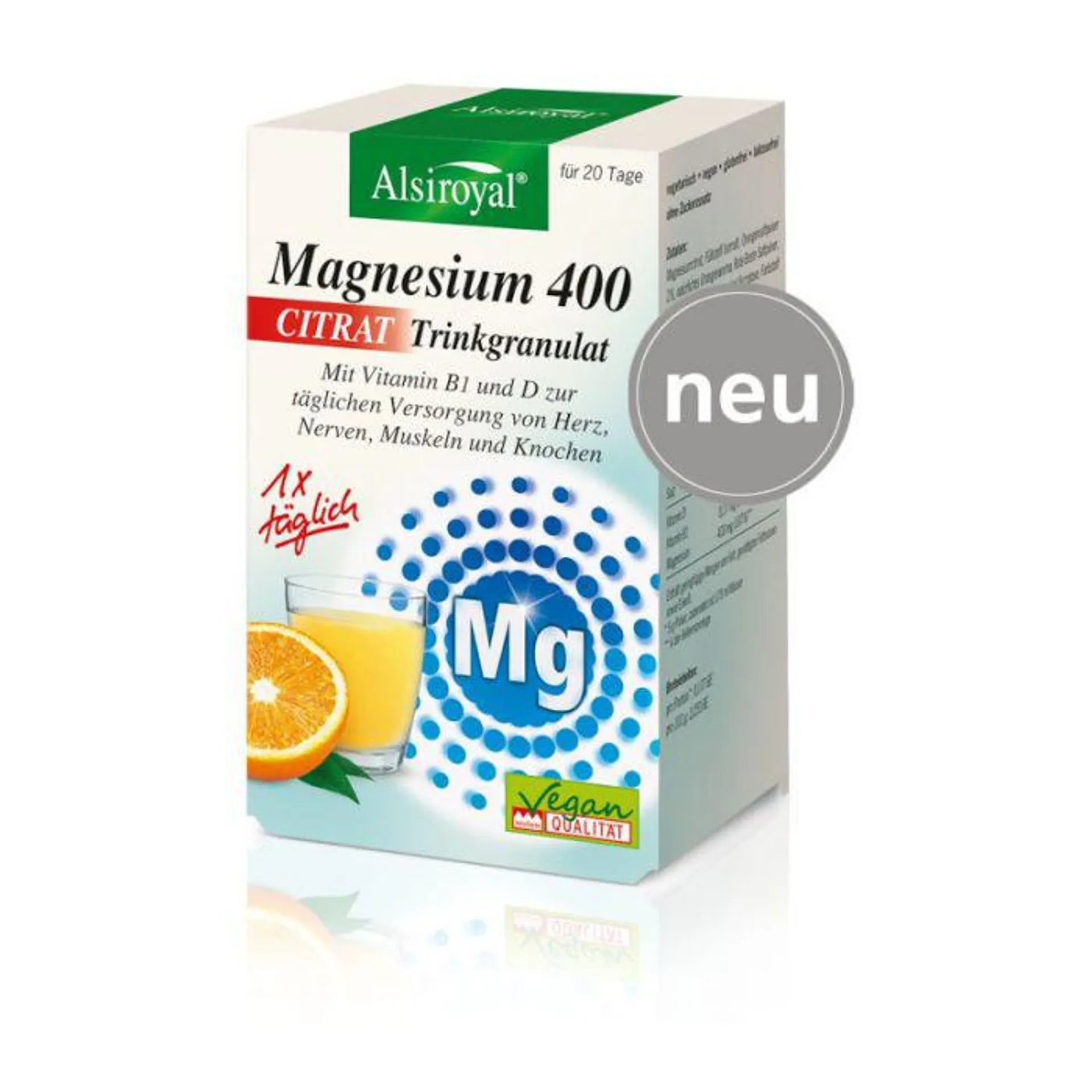 Alsiroyal Magnesium 400 Citrat Trinkgranulat 20Stk