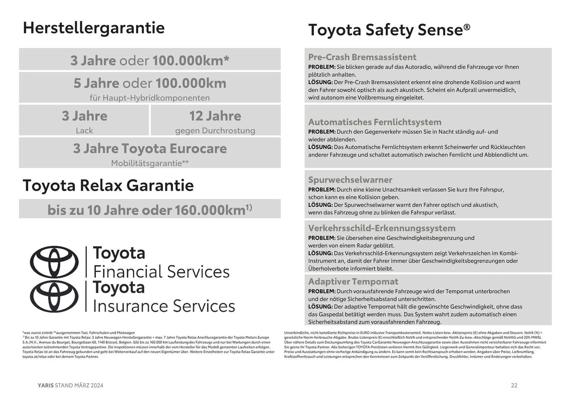 Toyota Yaris Flugblatt von 14. März bis 14. März 2025 - Flugblätt seite  22