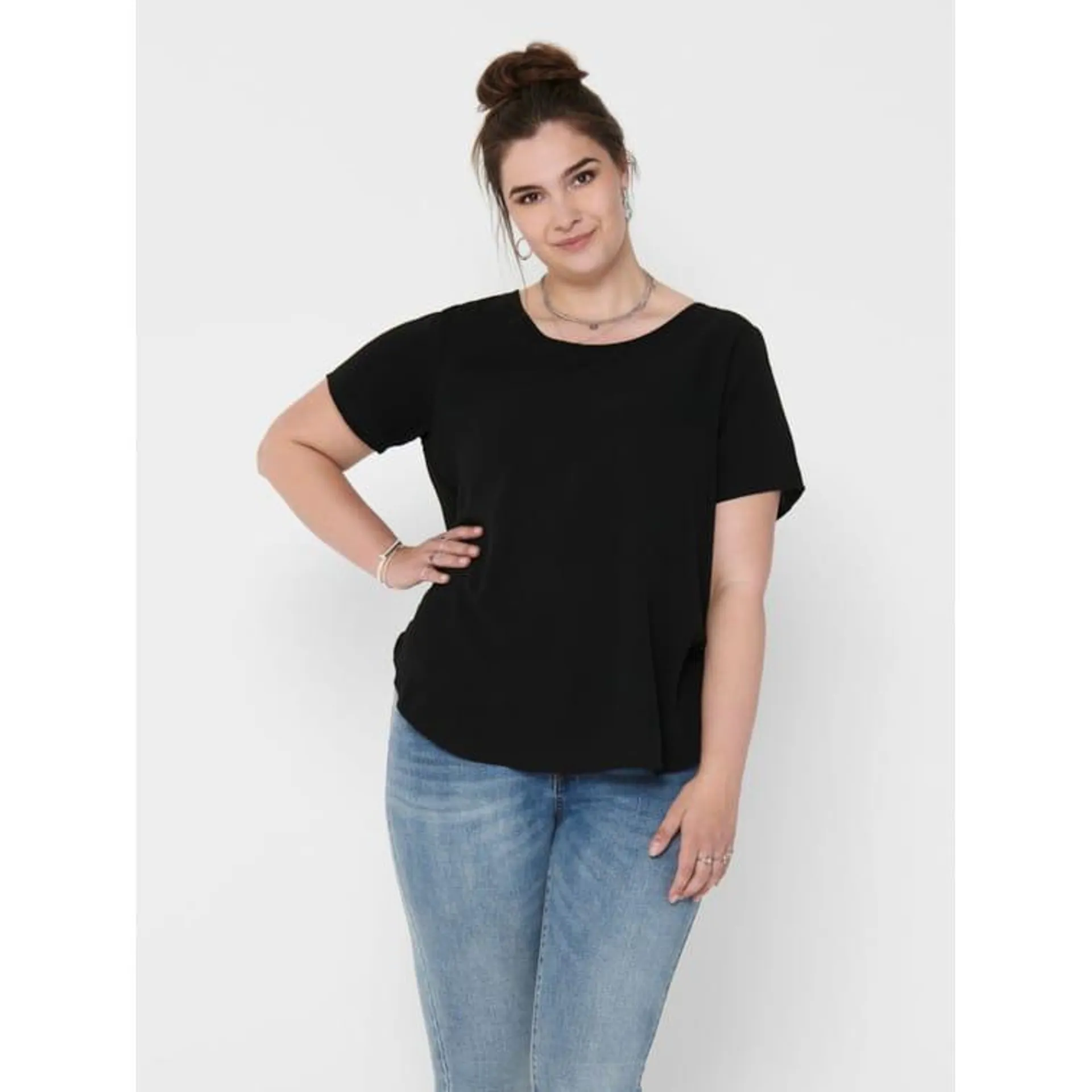 Only Carmakoma Kurzarm Damen Design Bluse Curvy Plus Size Shirt Große Größen Übergröße