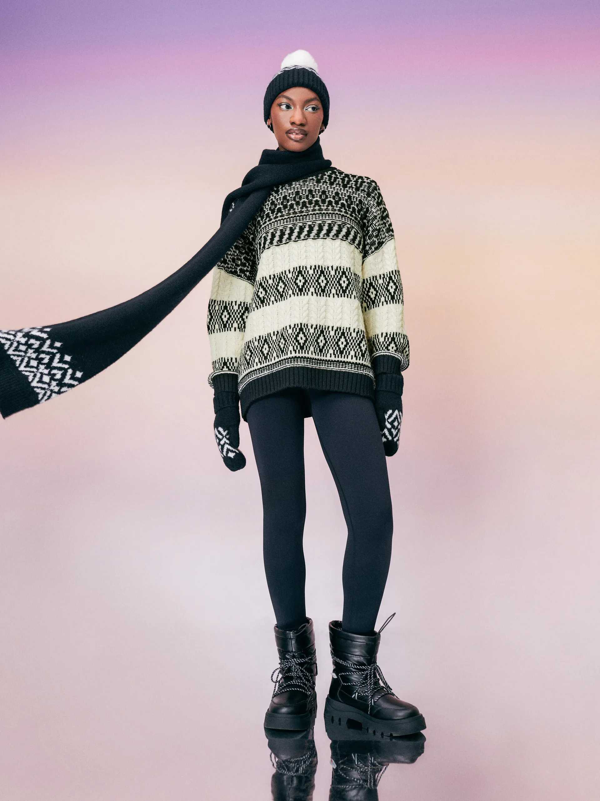 Strickpullover mit Print