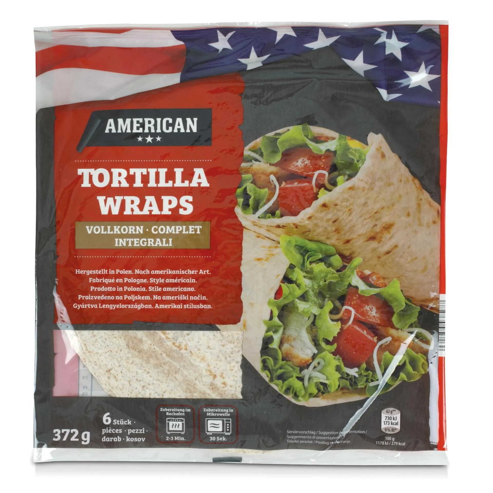 AMERICAN Tortilla Wraps, Vollkorn