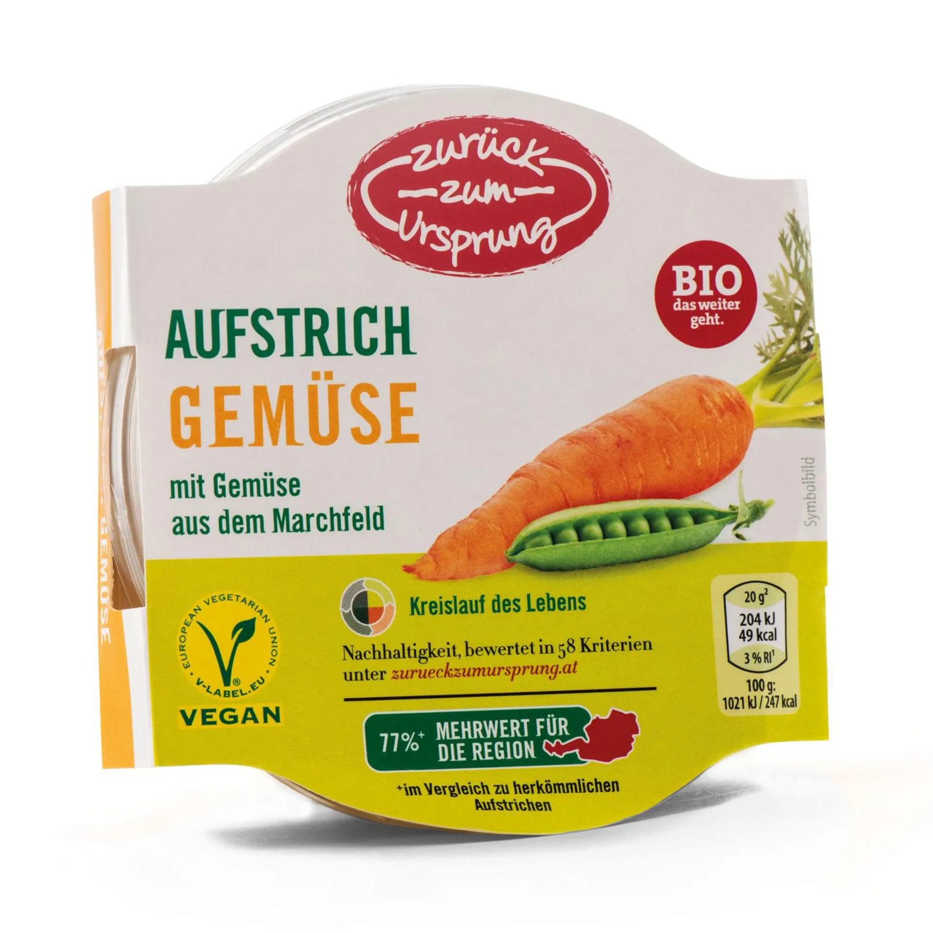 ZURÜCK ZUM URSPRUNG BIO Veganer Aufstrich, Gemüse