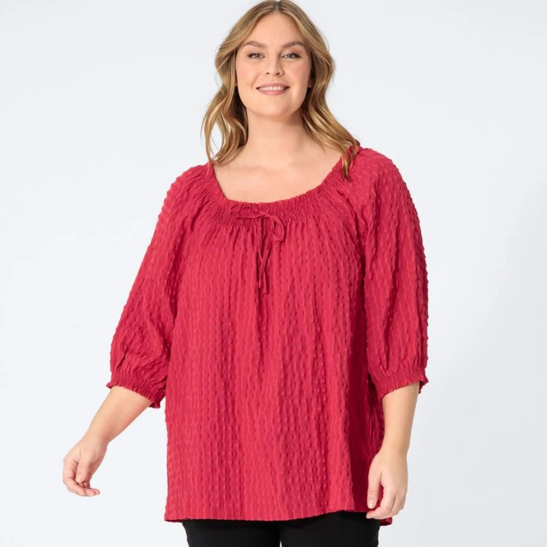 Damen-Bluse mit Struktur-Muster, große Größen