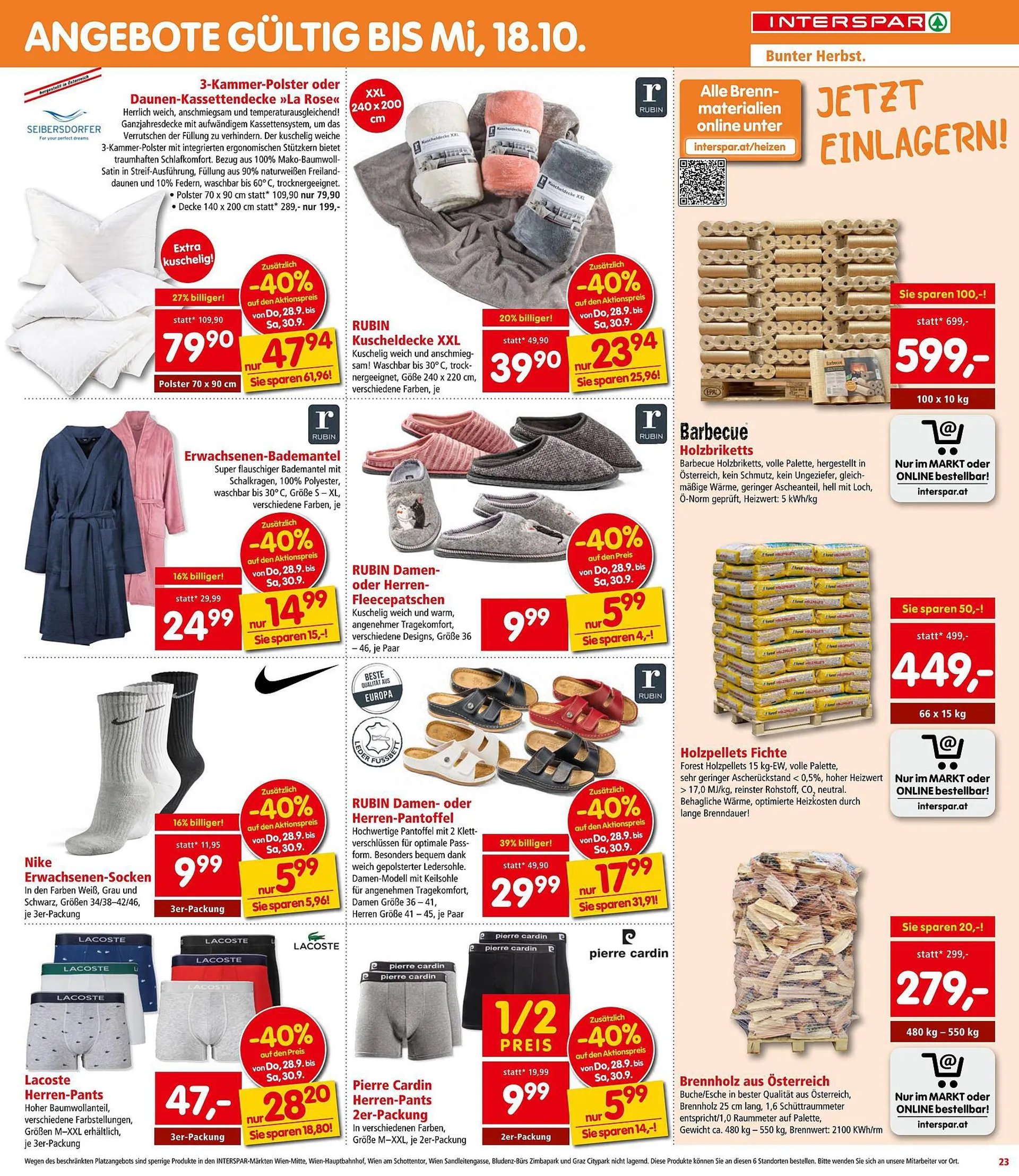 Interspar Flugblatt von 28. September bis 11. Oktober 2023 - Flugblätt seite  23