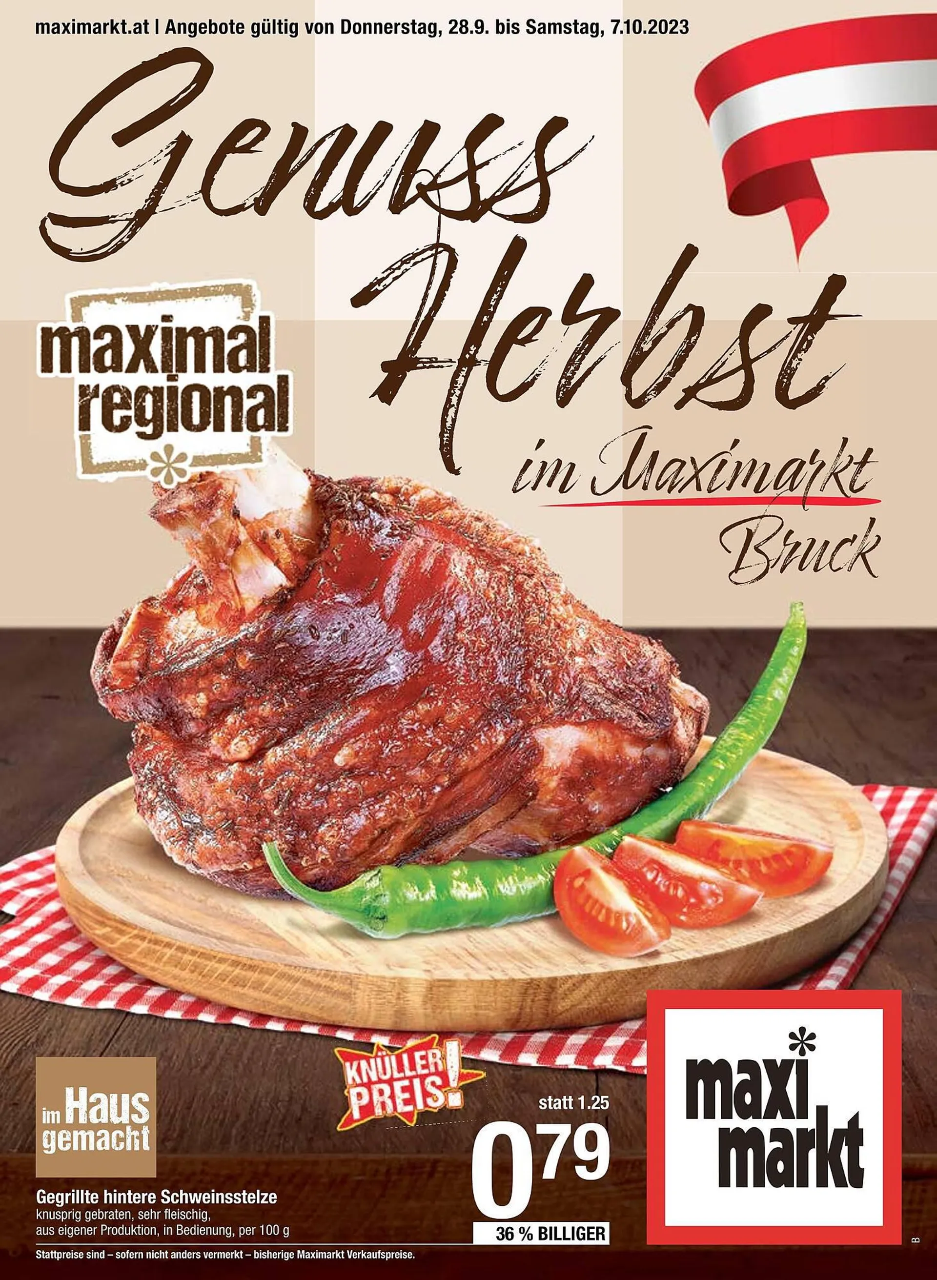 Maximarkt Flugblatt von 28. September bis 7. Oktober 2023 - Flugblätt seite  1
