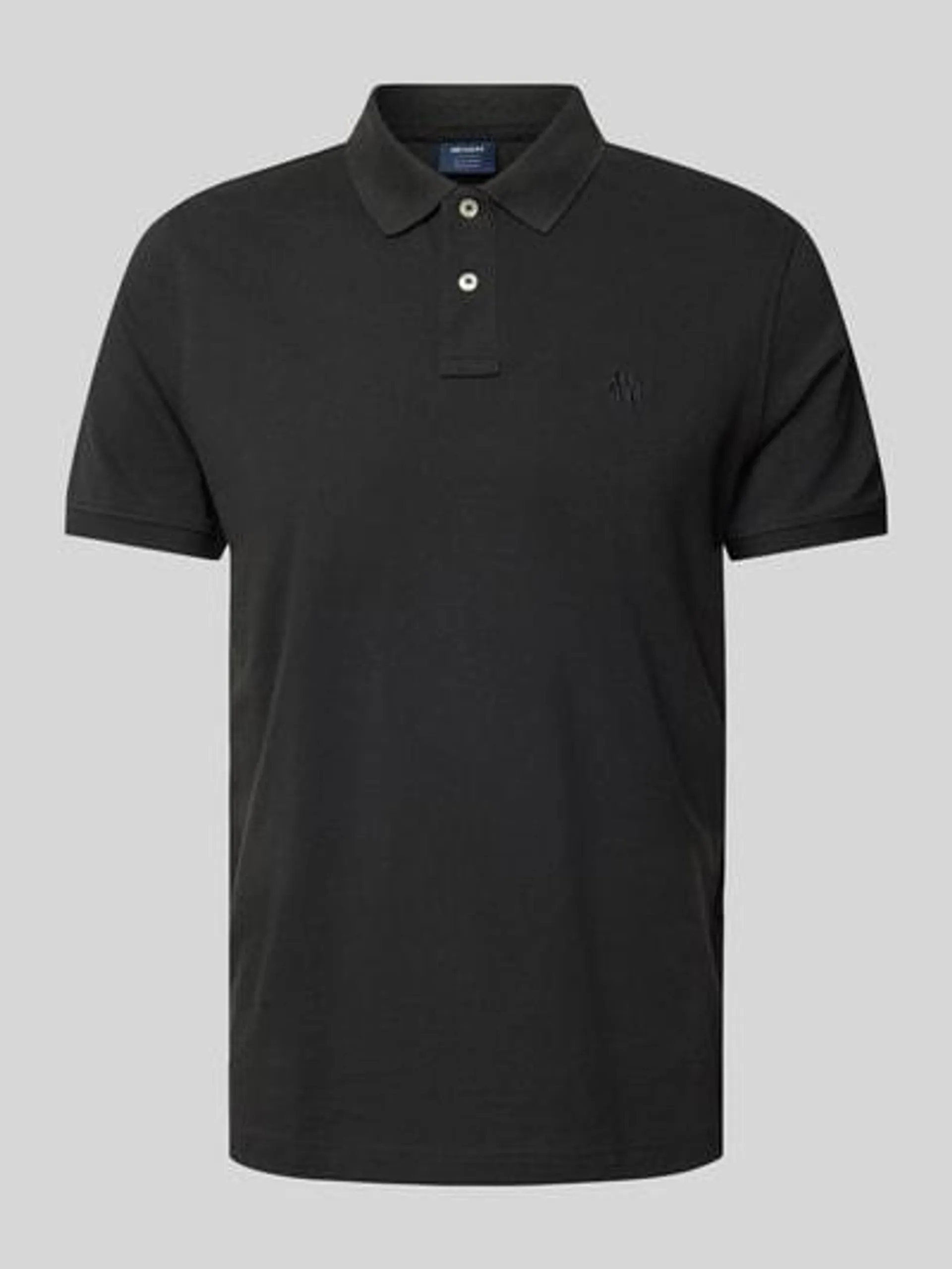 Regular Fit Poloshirt mit Label-Stitching in black