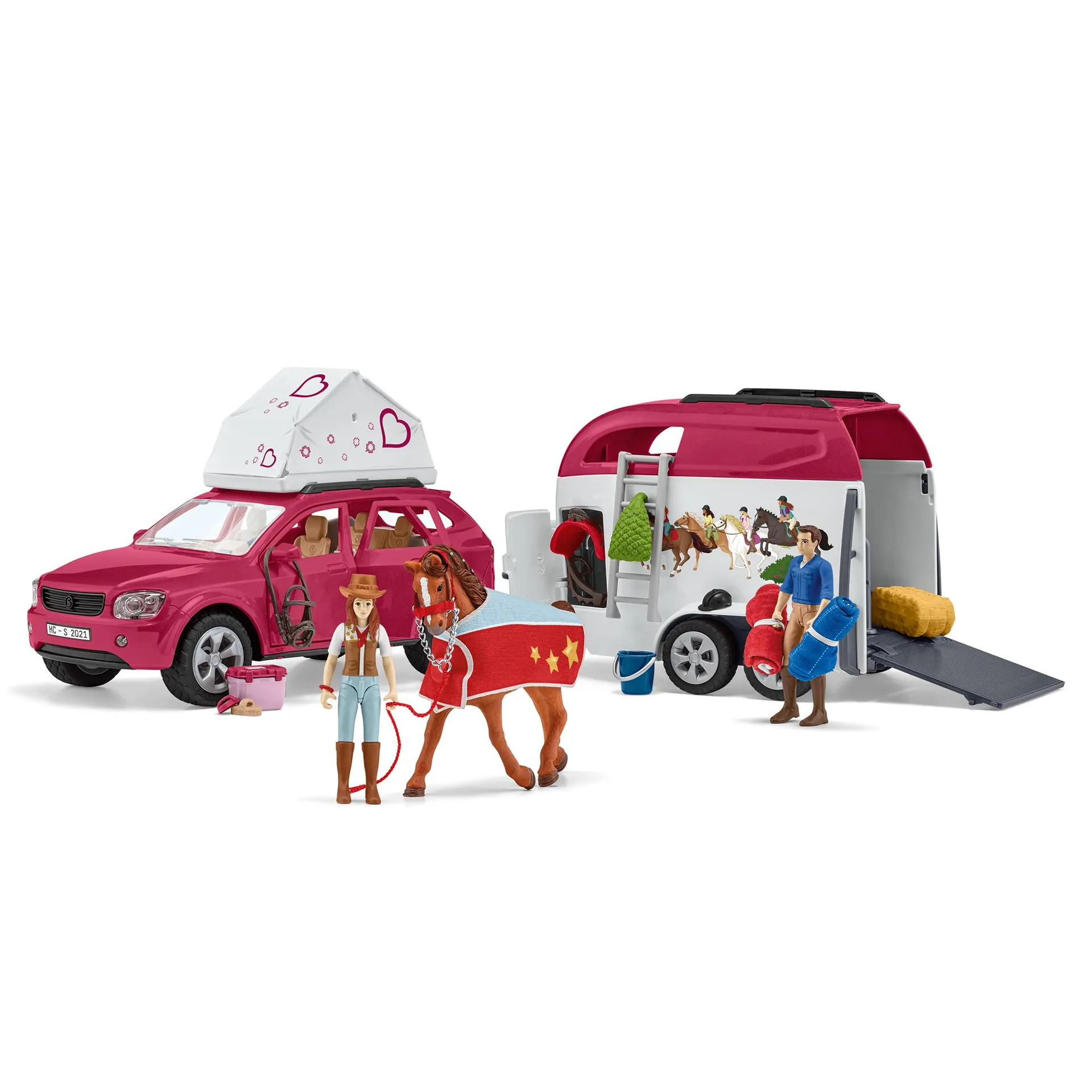 Auto mit Pferdeanhänger
