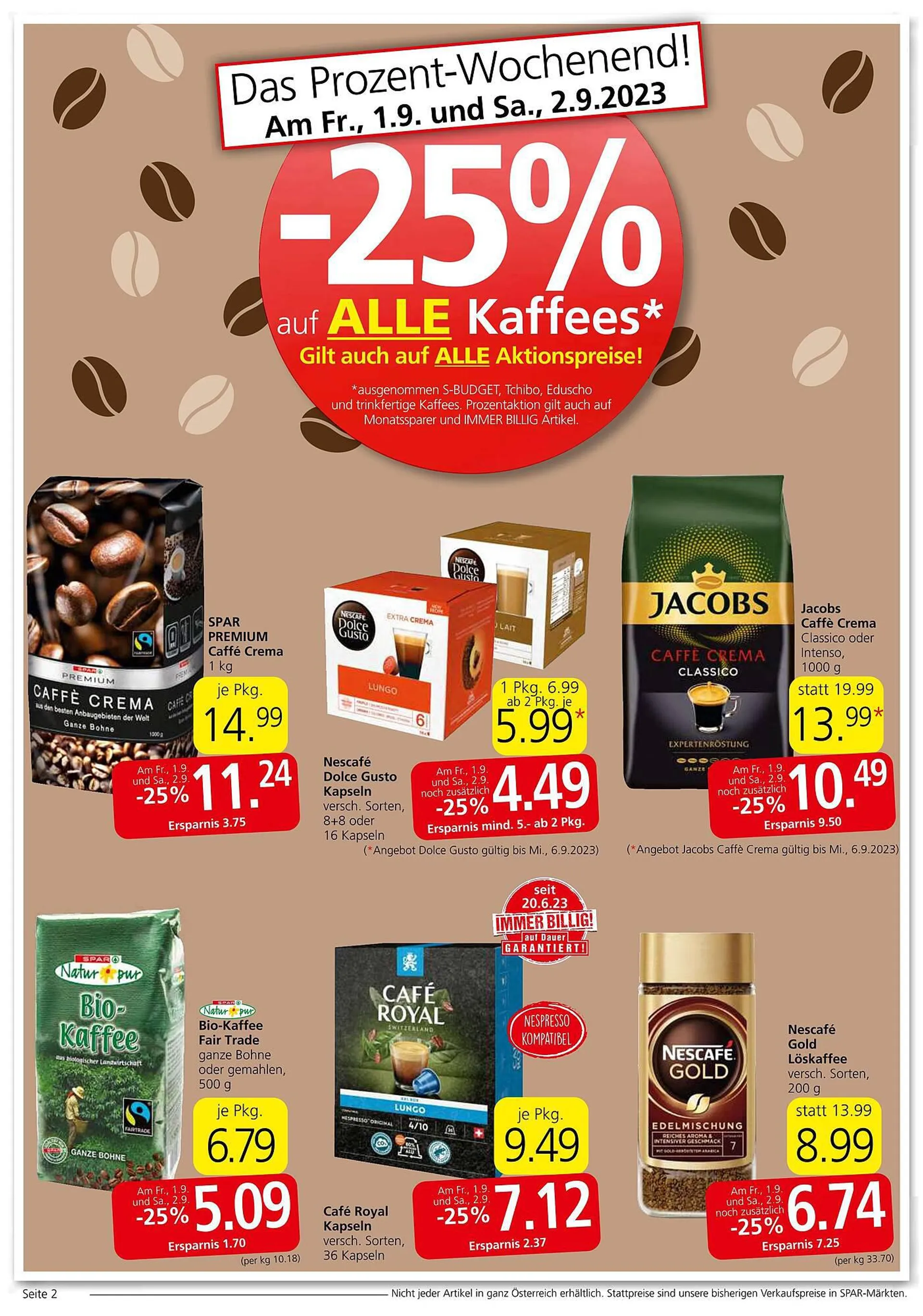 Spar Flugblatt von 31. August bis 13. September 2023 - Flugblätt seite  2