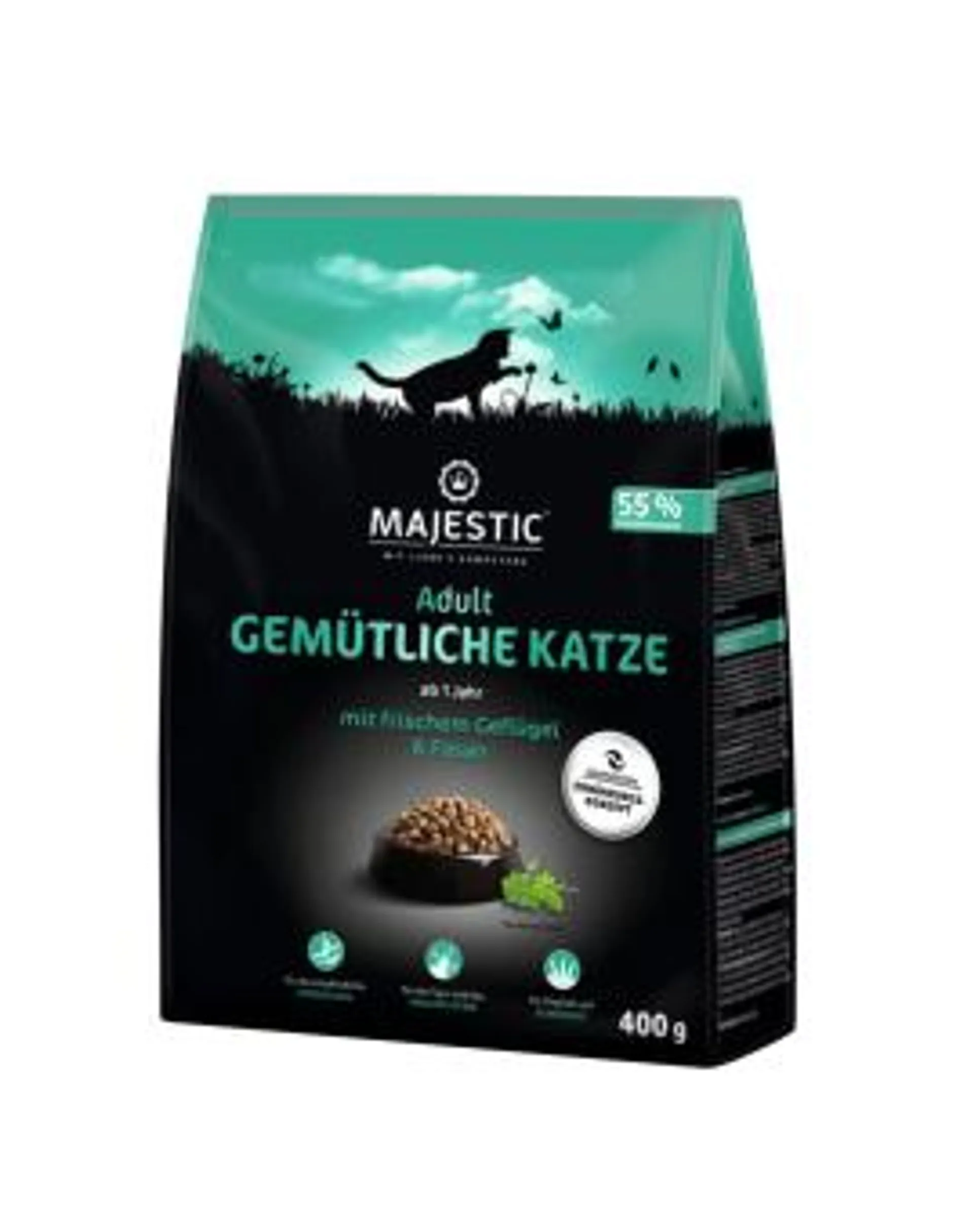 MAJESTIC Cat Indoor 400g mit frischem Geflügel und Fasan