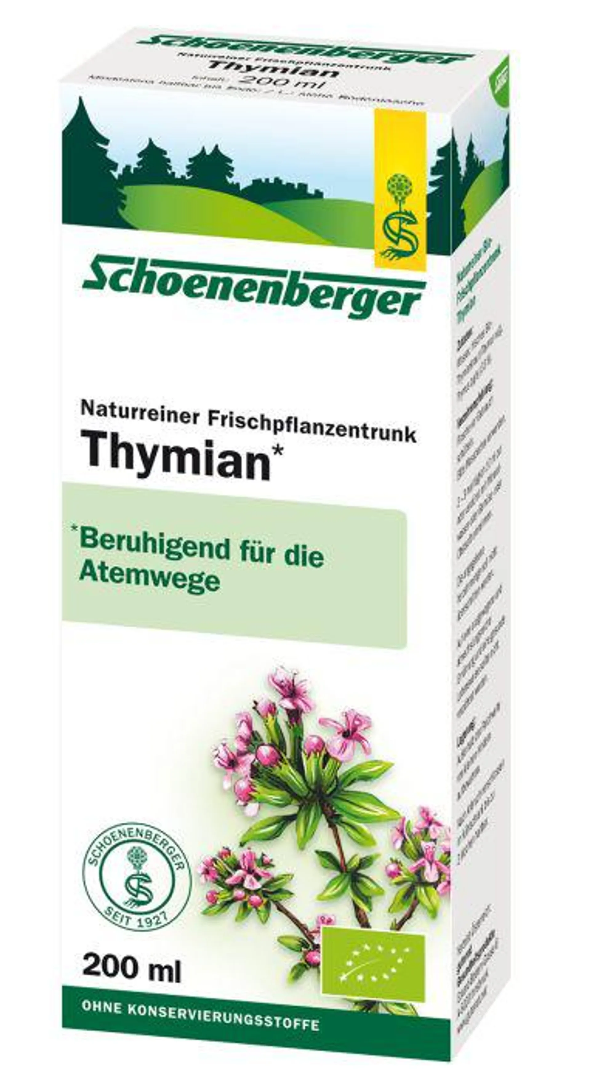Schoenenberger® Thymian, Naturreiner Frischpflanzentrunk (BIO) 200ml