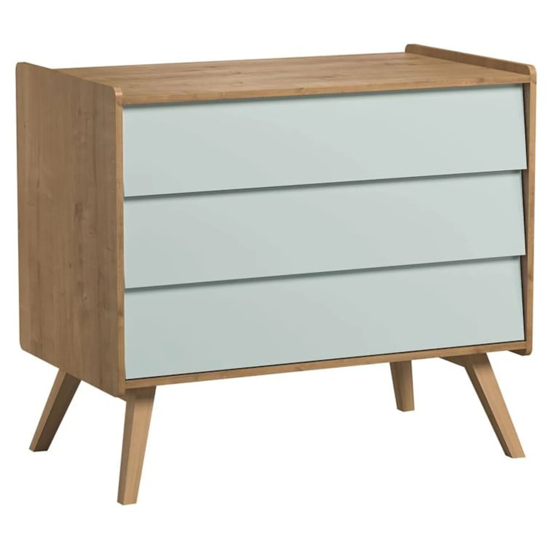 Steiner Shopping Kommode Jorinde 07, Farbe: Eiche / Grün - Abmessungen: 90 x 100 x 59 cm (H