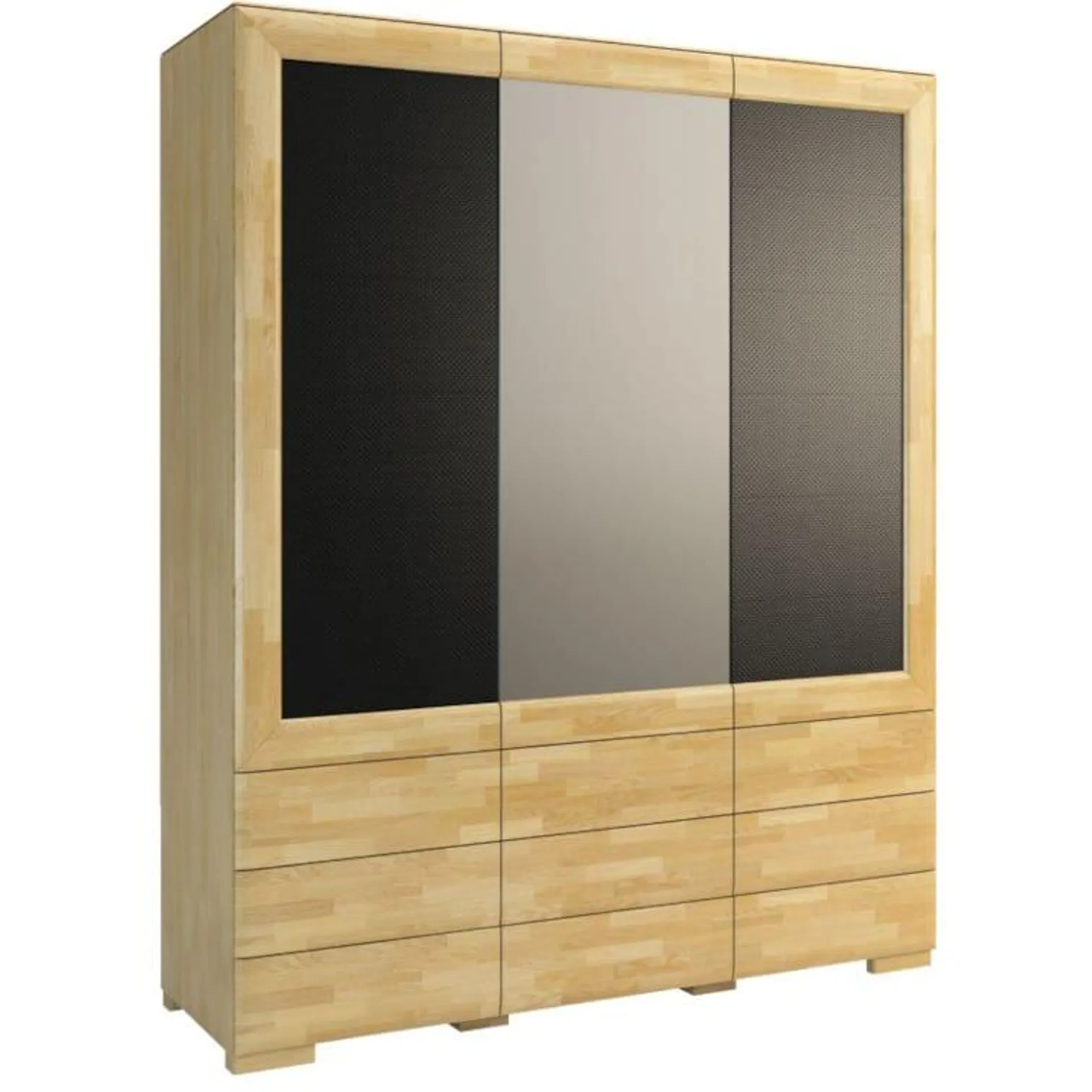 Steiner Shopping Drehtürenschrank / Kleiderschrank "Lipik" 41, Farbe: Eiche / Schwarz, teilm