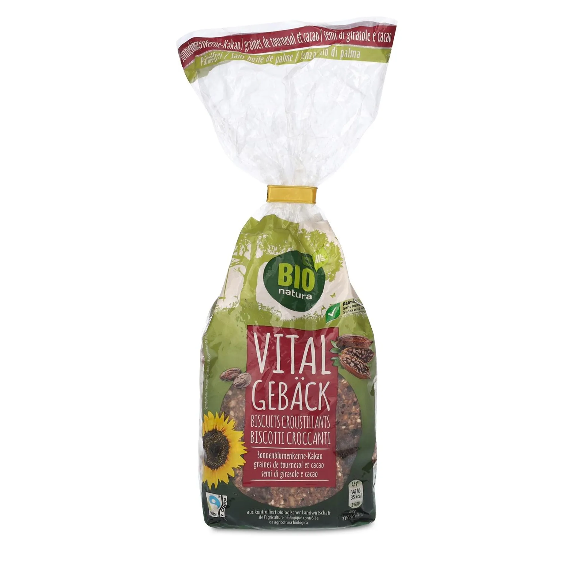 NATUR AKTIV BIO-Vitalgebäck, Sonnenblumenkerne-Kakao