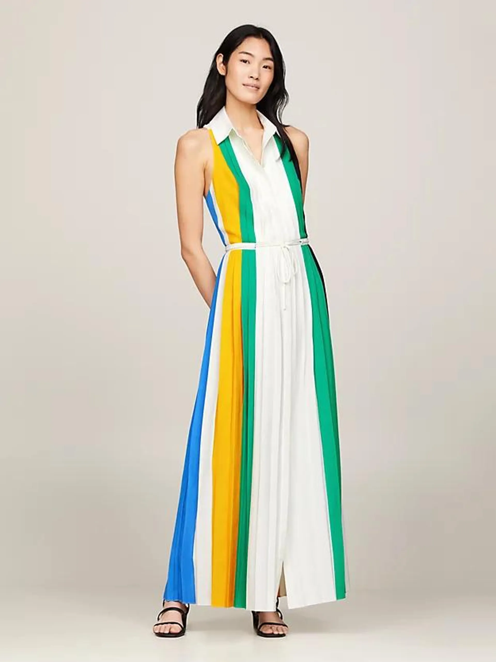 Color Block-Maxikleid mit Falten