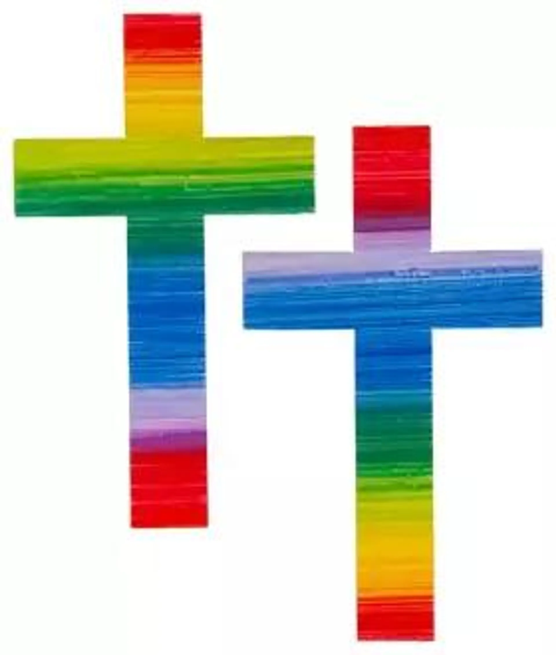 Wachsverzierung "Kreuz Regenbogen"