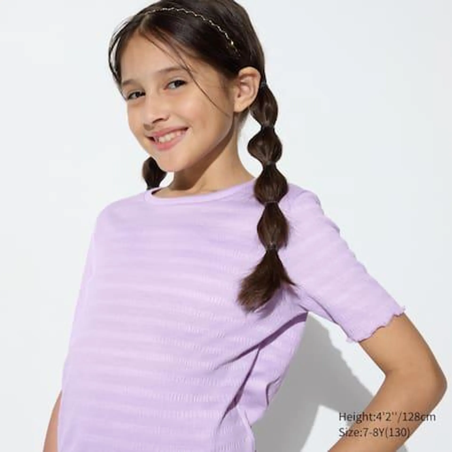 Girls Shirring Short Sleeved T-Shirt