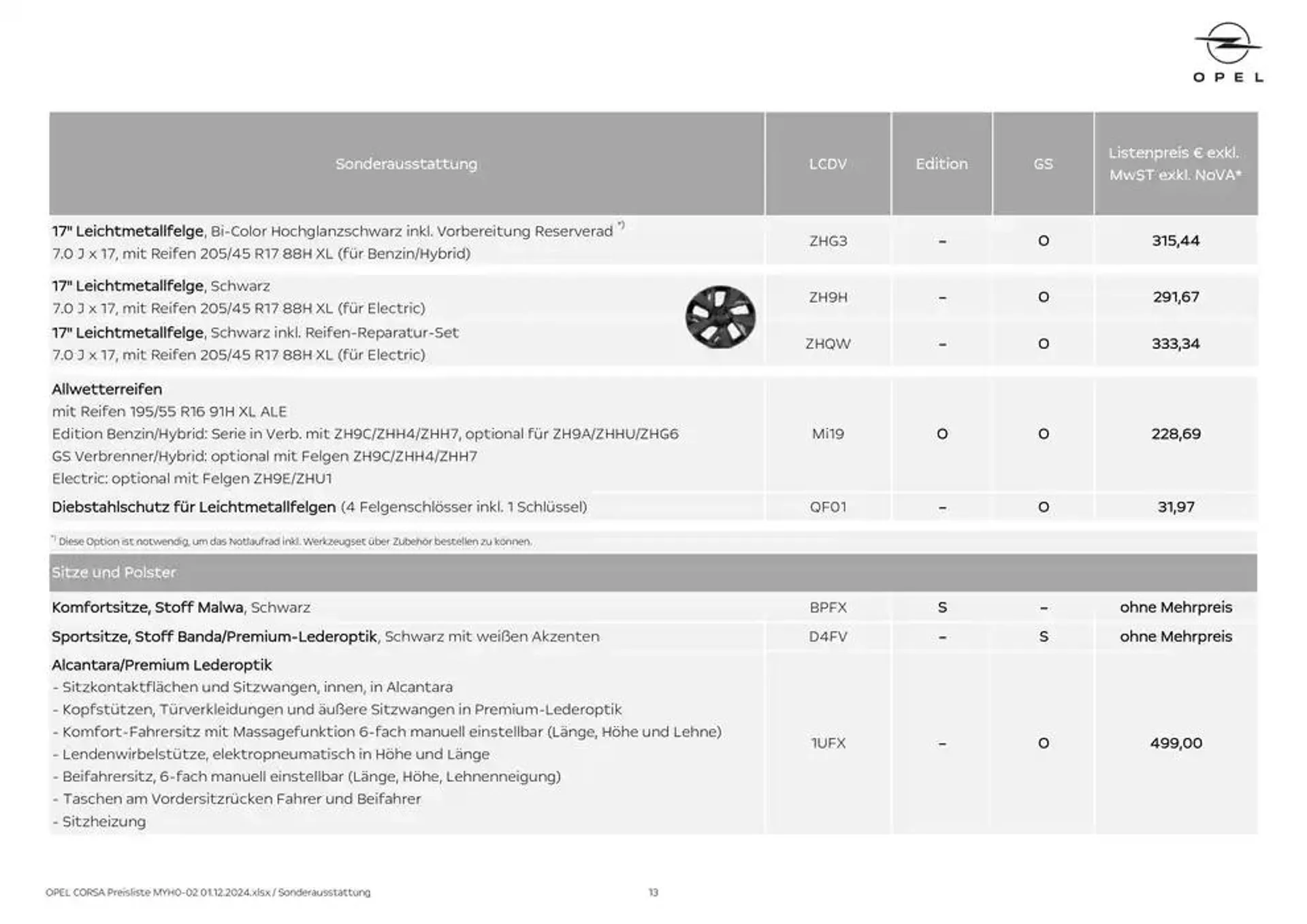 Opel -  von 30. November bis 14. Dezember 2024 - Flugblätt seite  13