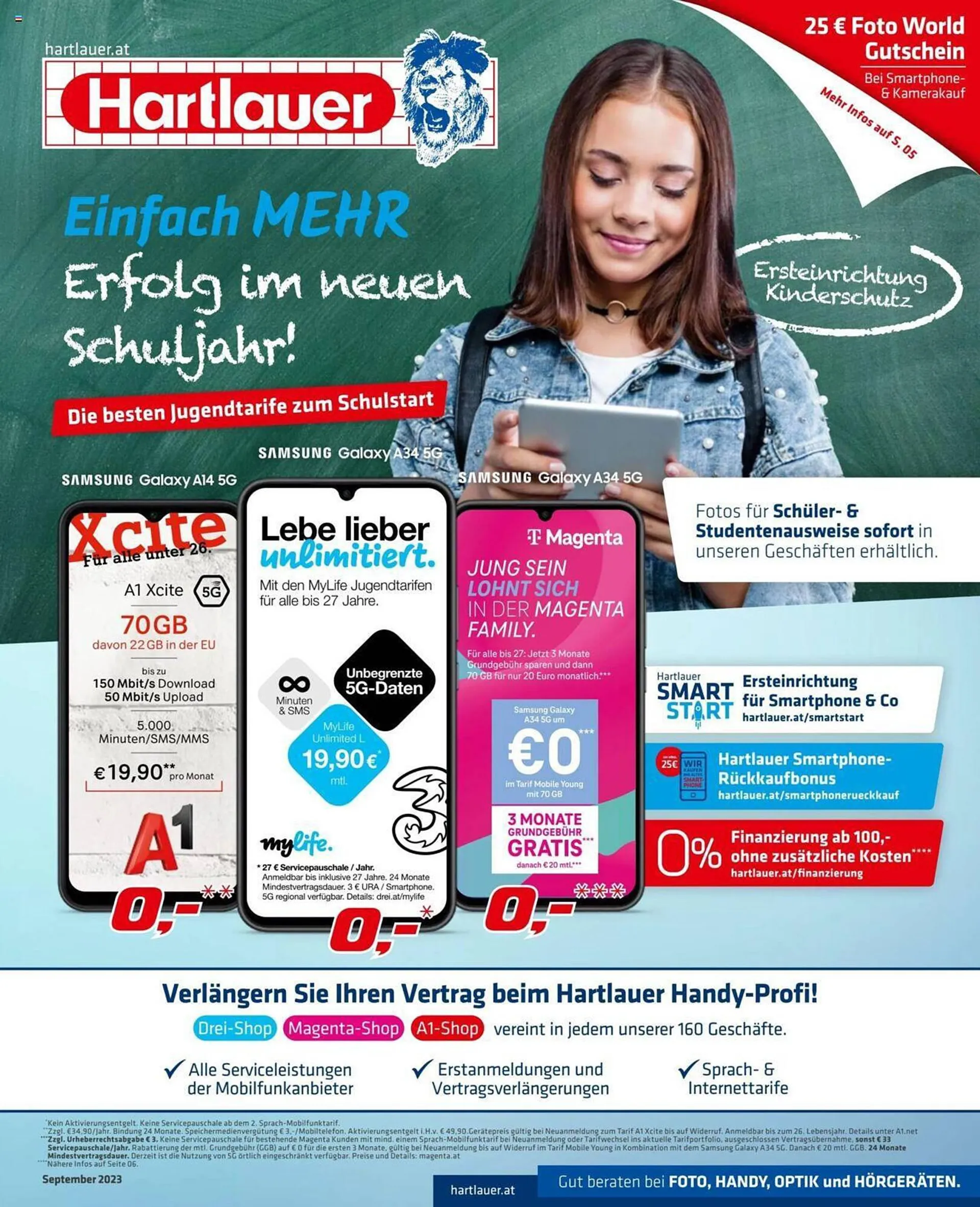 Hartlauer Flugblatt von 1. September bis 30. September 2023 - Flugblätt seite  1