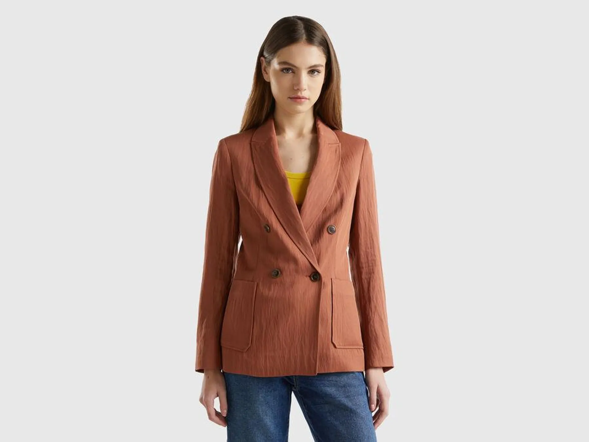 Double-breasted blazer in sustainable viscose blend