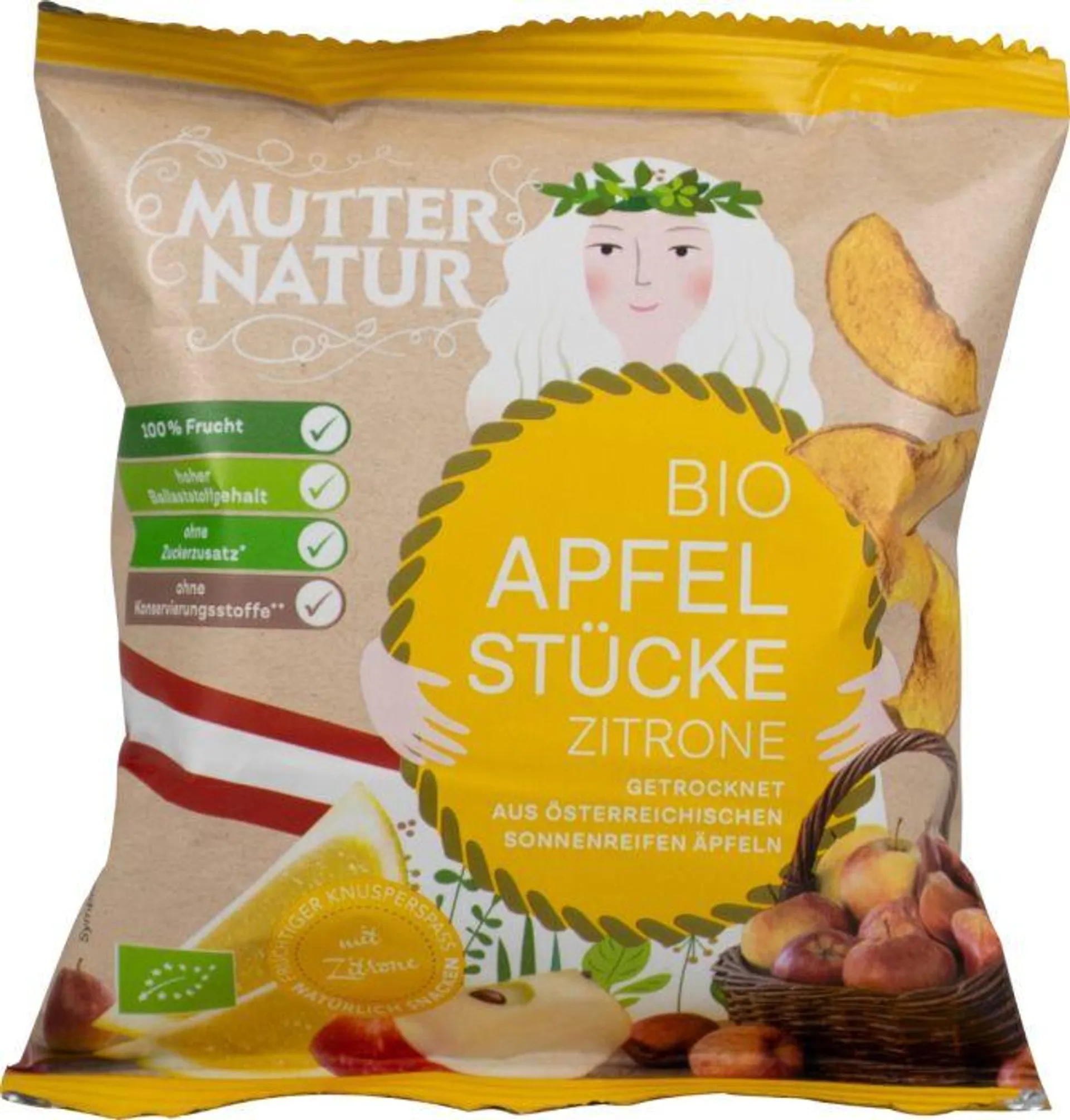 Mutter Natur Apfelstücke Zitrone BIO 30g