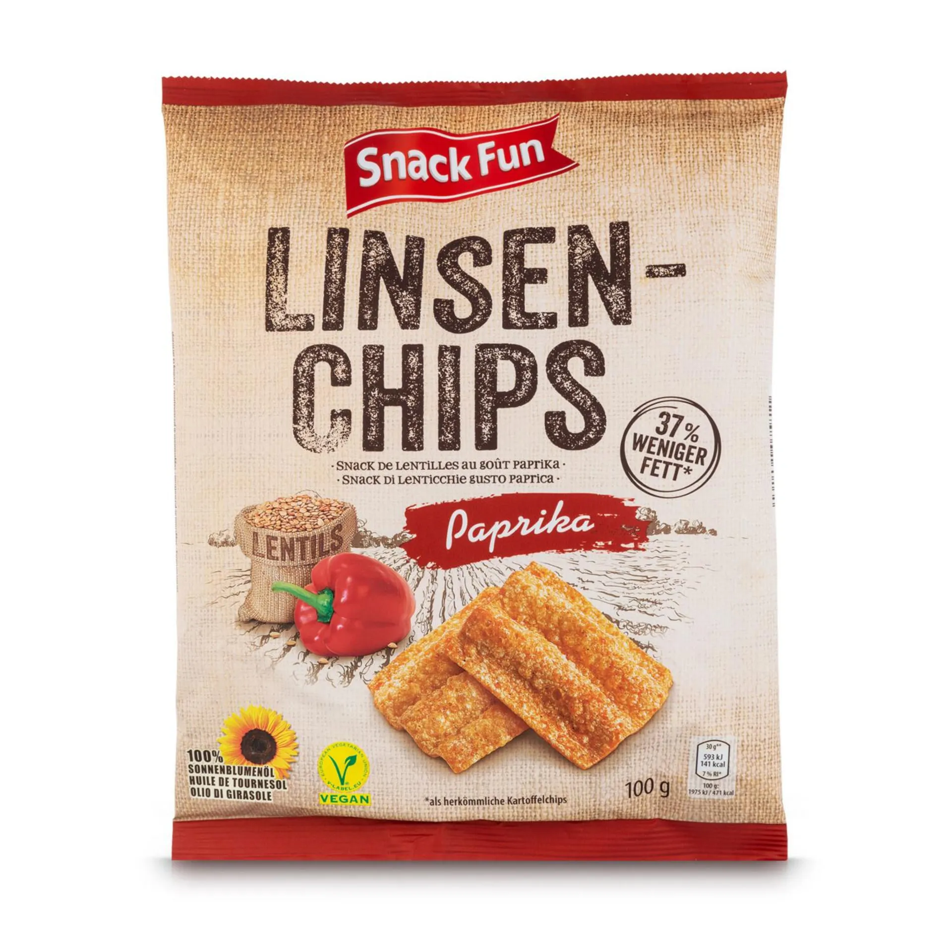 SNACK FUN Linsenchips, Paprika