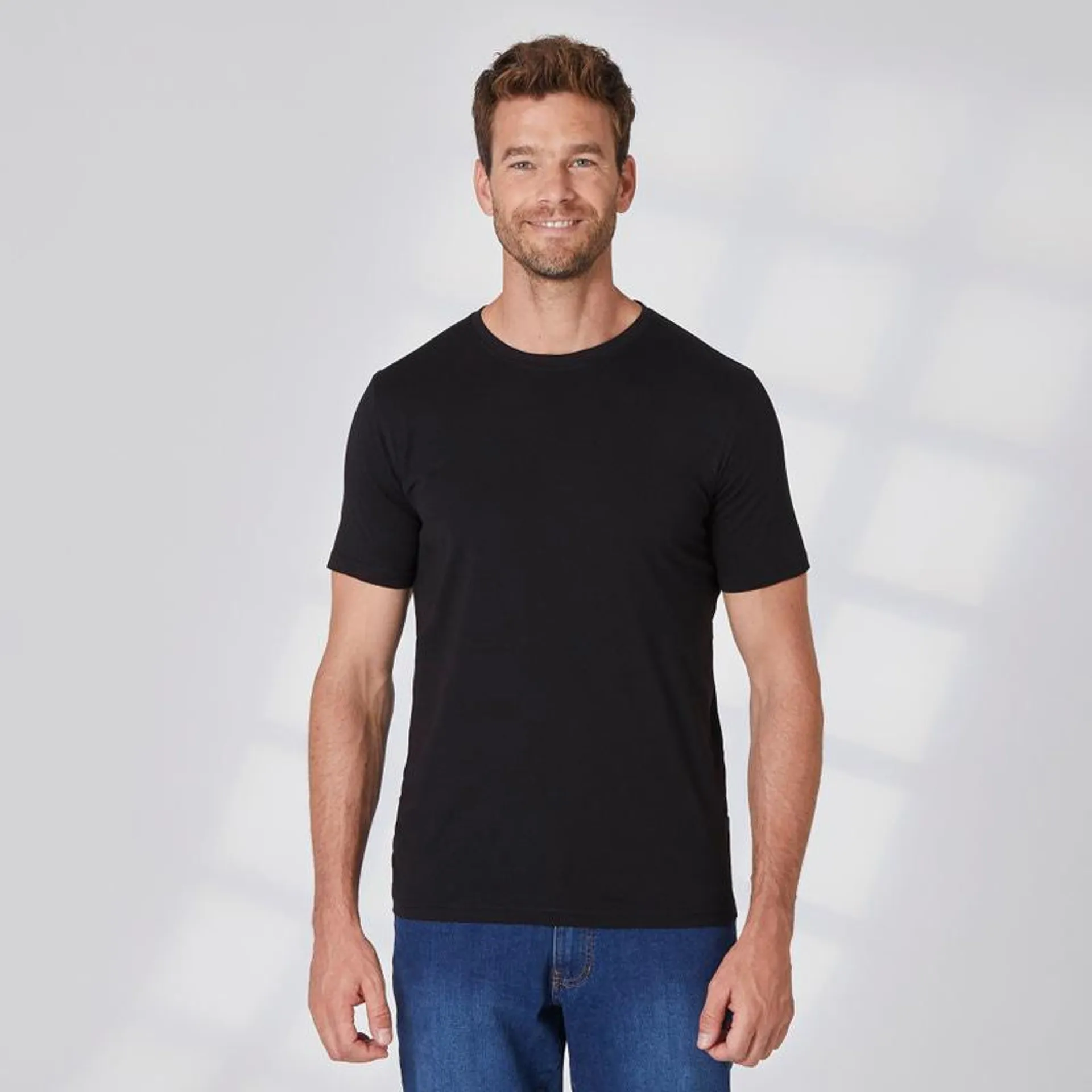 Herren-T-Shirt mit Rundhalsausschnitt, 2er-Pack