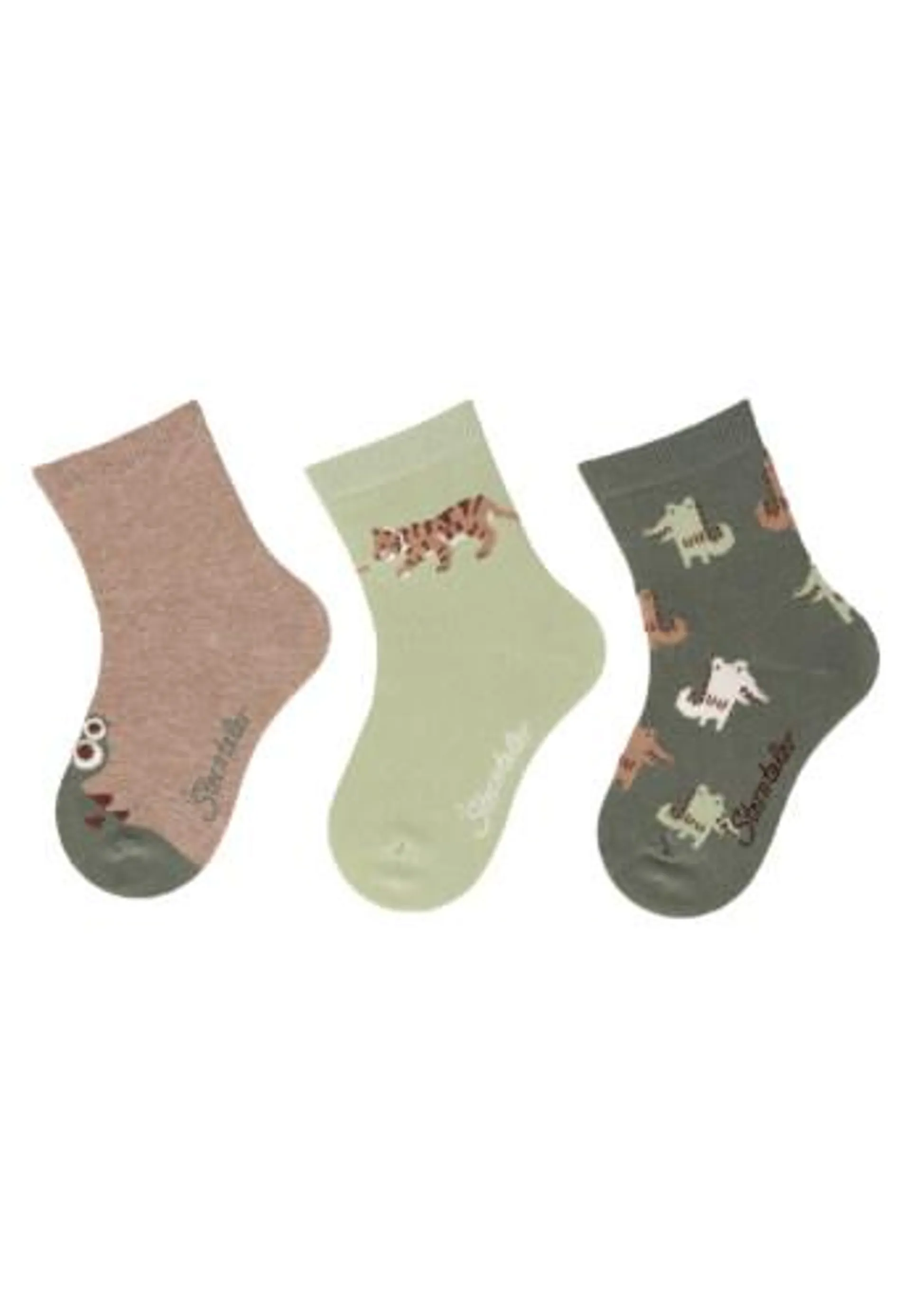 Sterntaler Socken 3er-Pack Krokodil, braun mel., Gr. 22