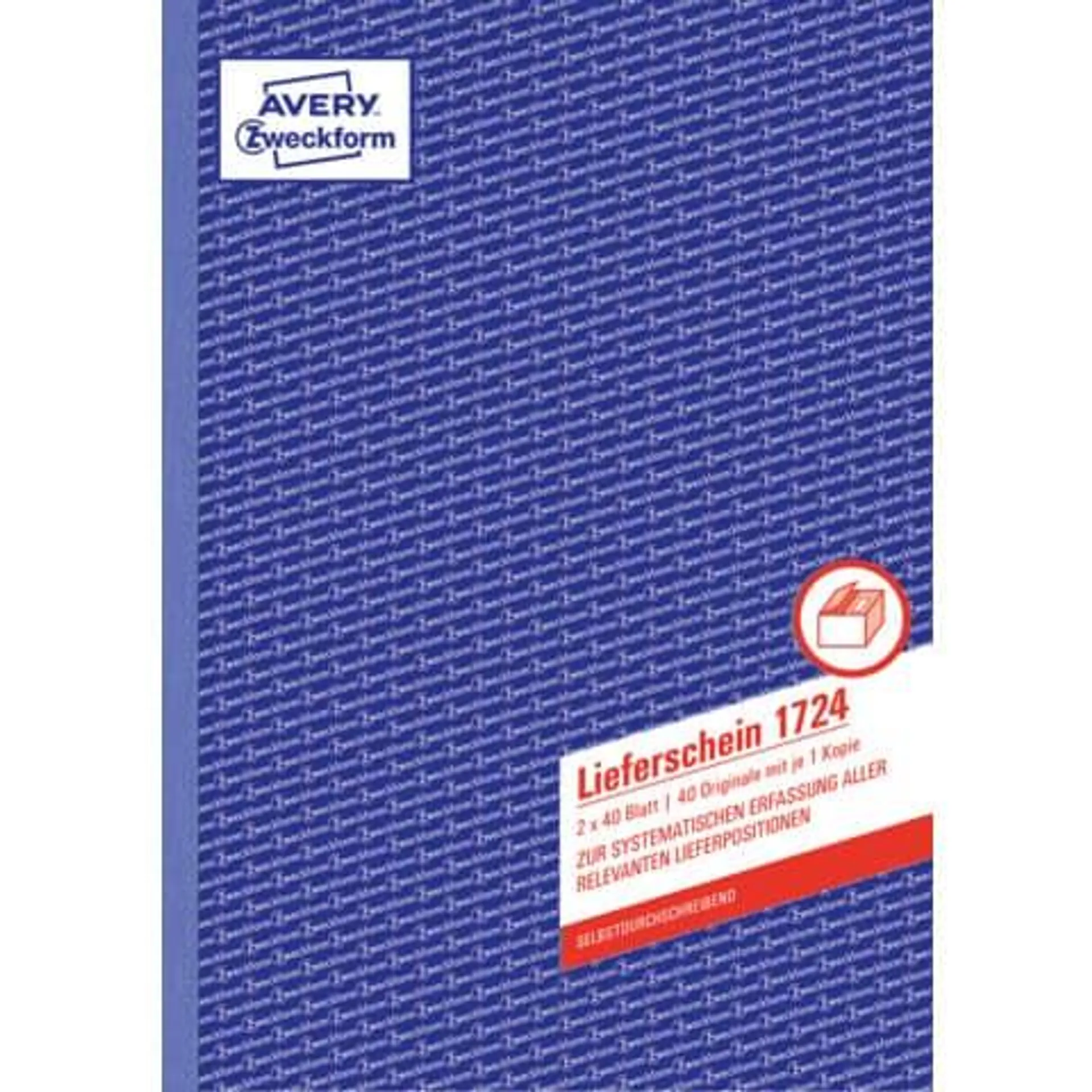 Lieferscheinbuch A4 hoch 2x40Blatt selbstdurchschreibend AVERY ZWECKFORM 1724