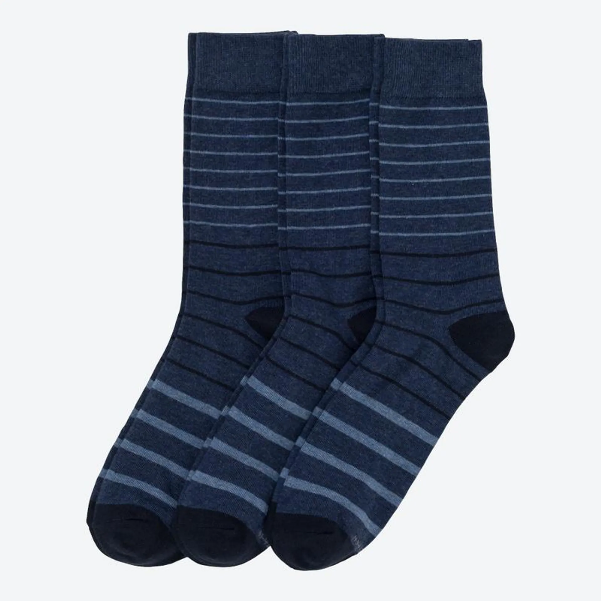 Herren-Socken mit Streifendesign, 3er-Pack