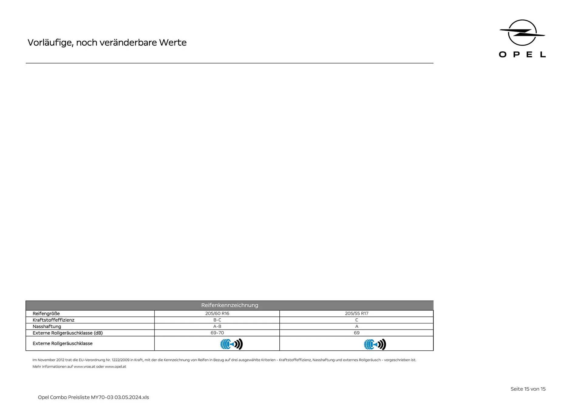 Opel Combo Flugblatt von 16. Mai bis 15. Mai 2025 - Flugblätt seite  15