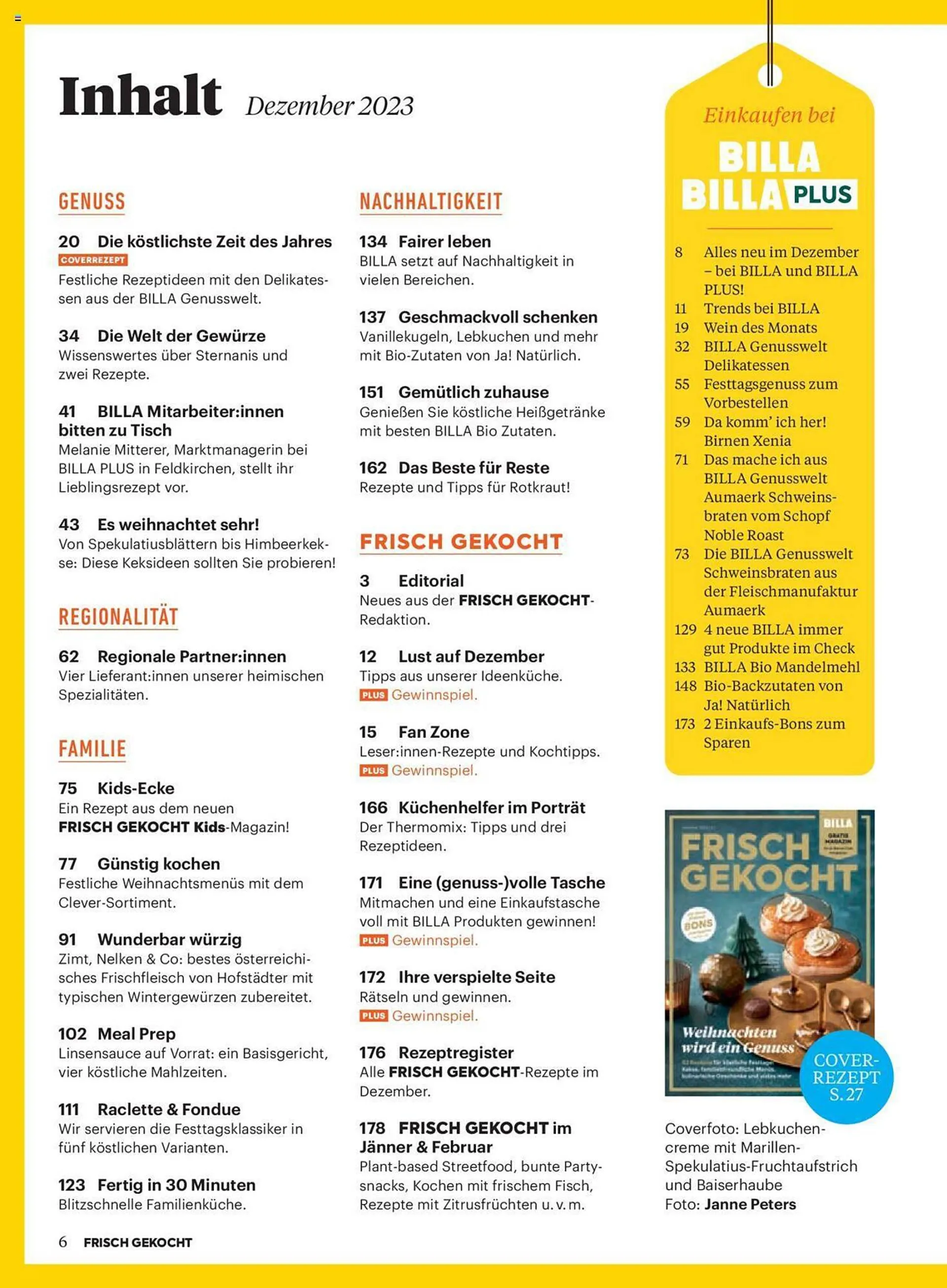 Billa Flugblatt von 1. Dezember bis 31. Dezember 2023 - Flugblätt seite  6