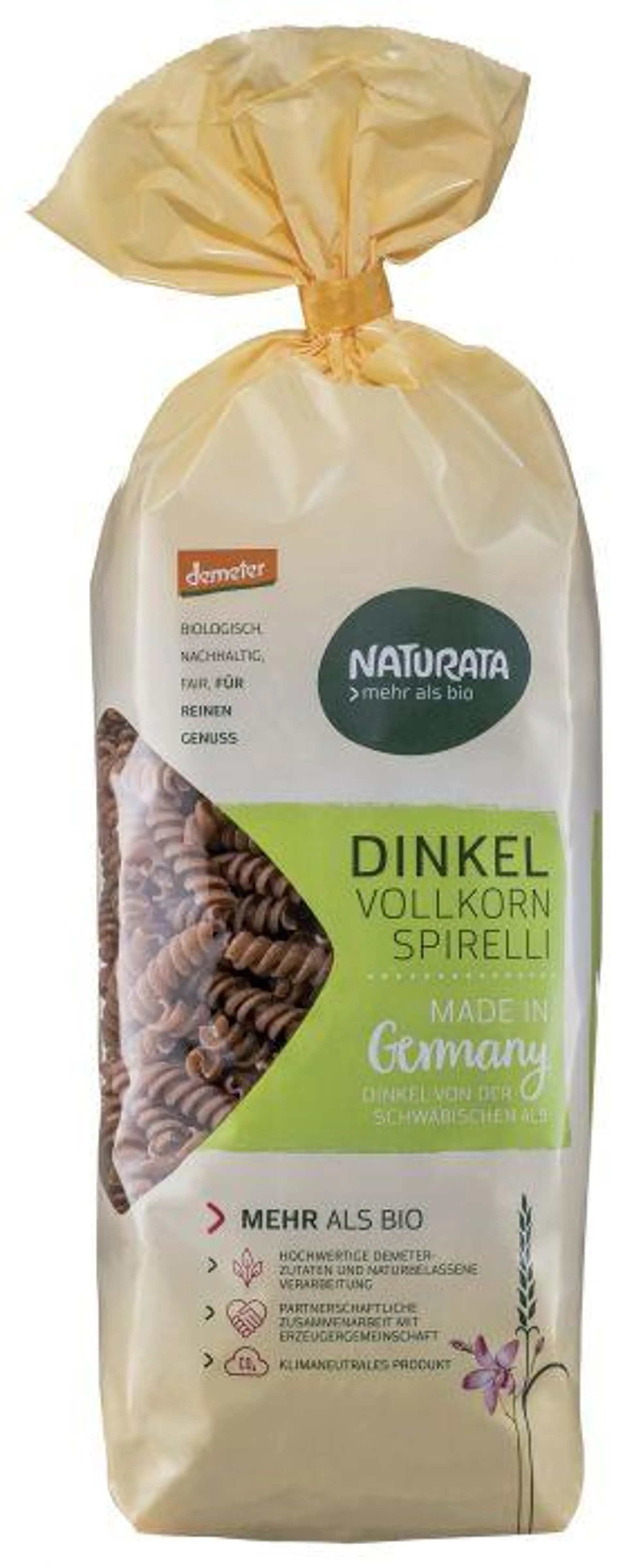 NATURATA Spirelli, Dinkelvollkorn 500g