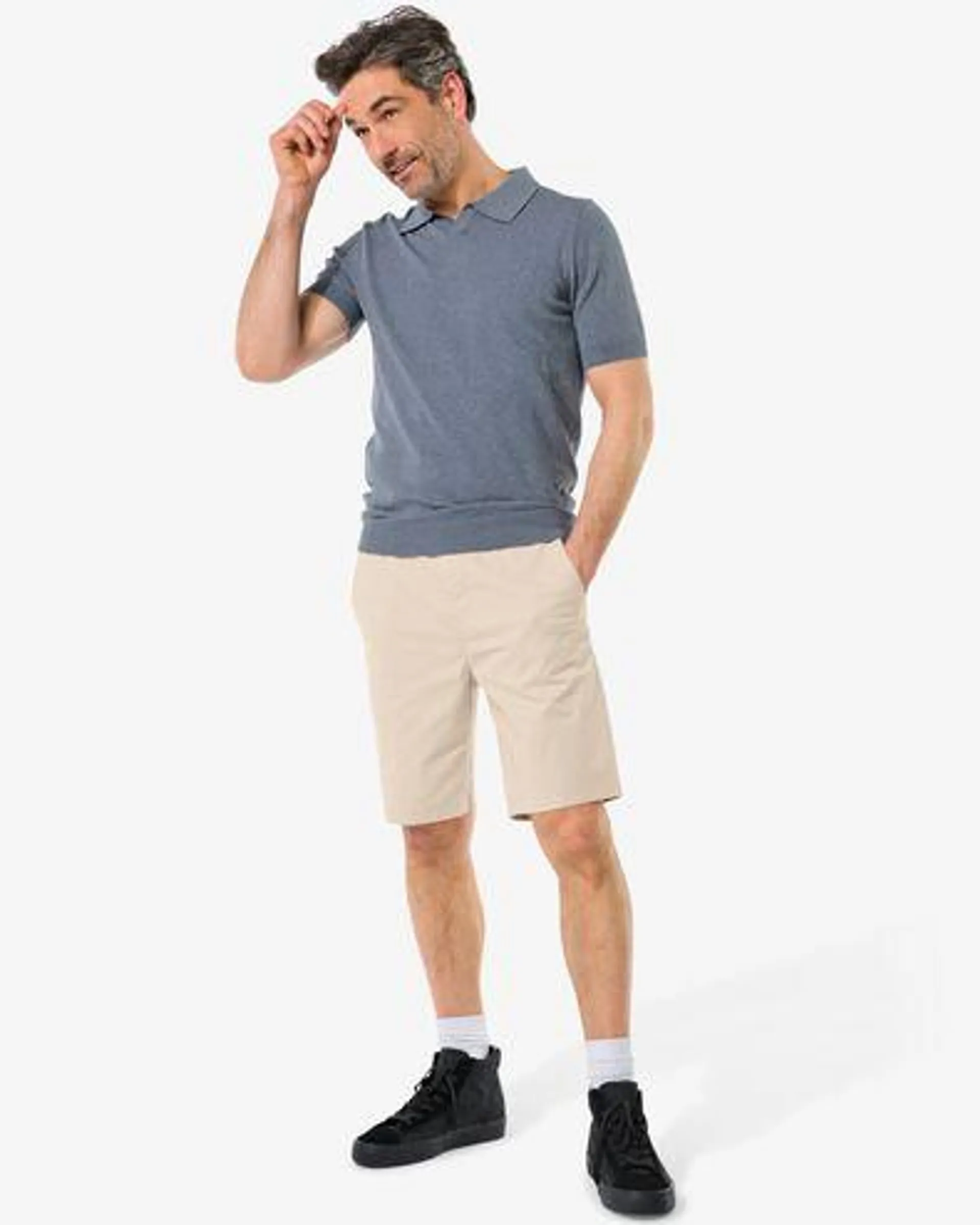 heren chino short lichtgrijs