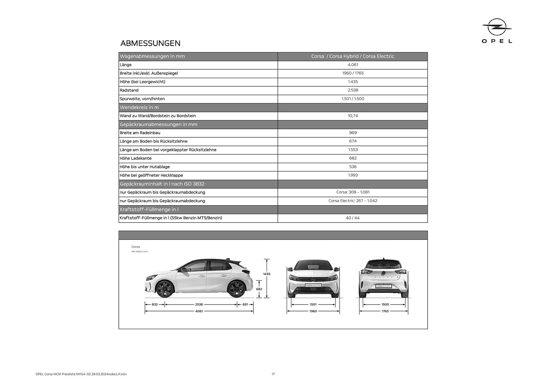 Opel Corsa Flugblatt von 16. Mai bis 15. Mai 2025 - Flugblätt seite  17