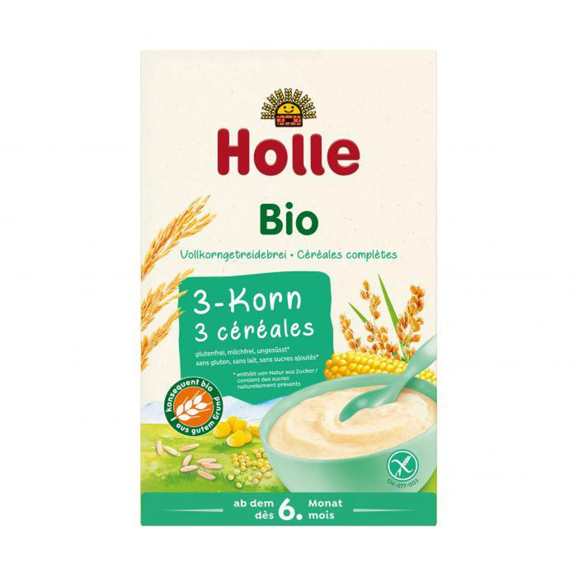 Holle Bio-Vollkorngetreidebrei 3-Korn 250g