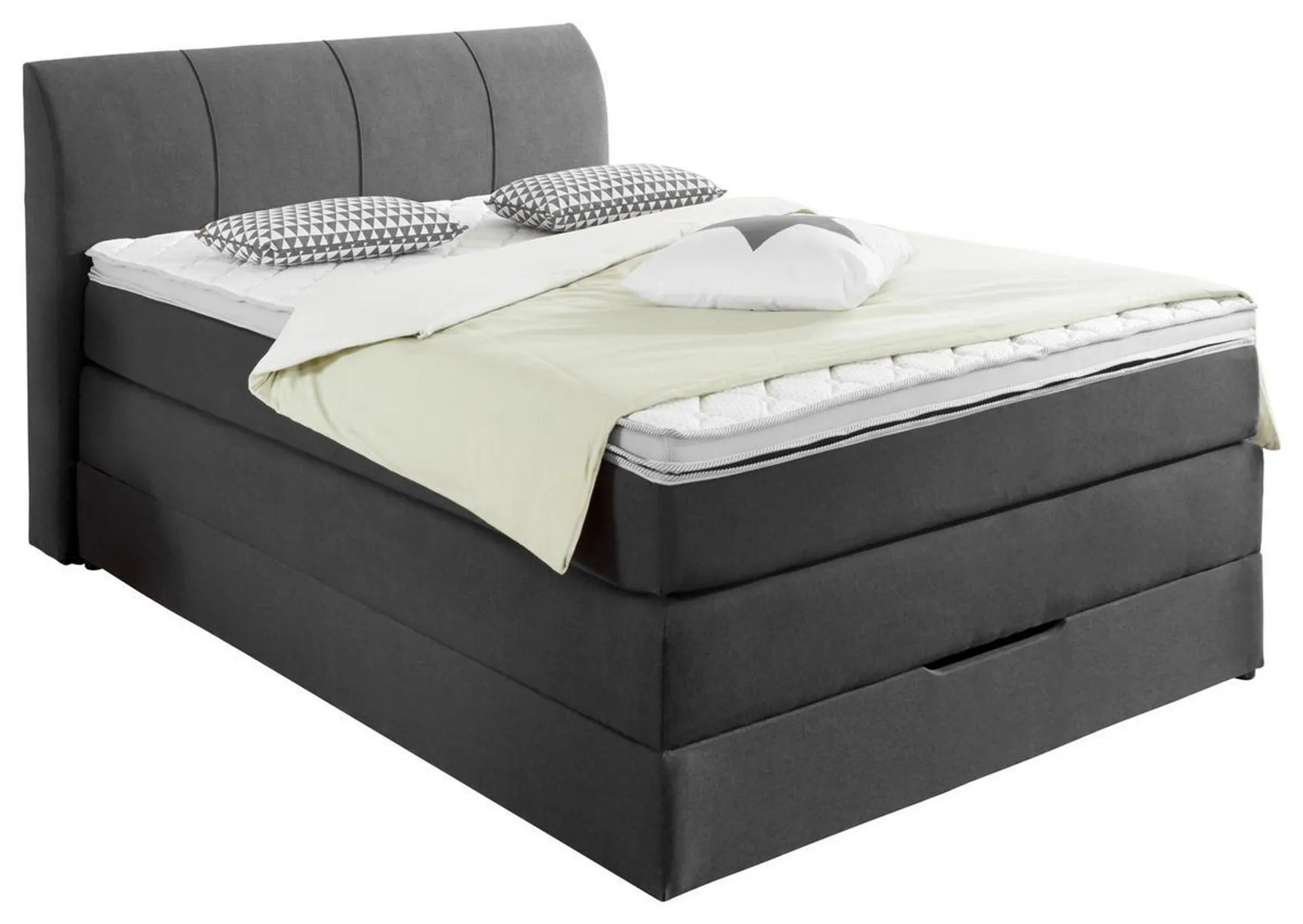 Carryhome BOXSPRINGBETT 140/200 cm in Anthrazit