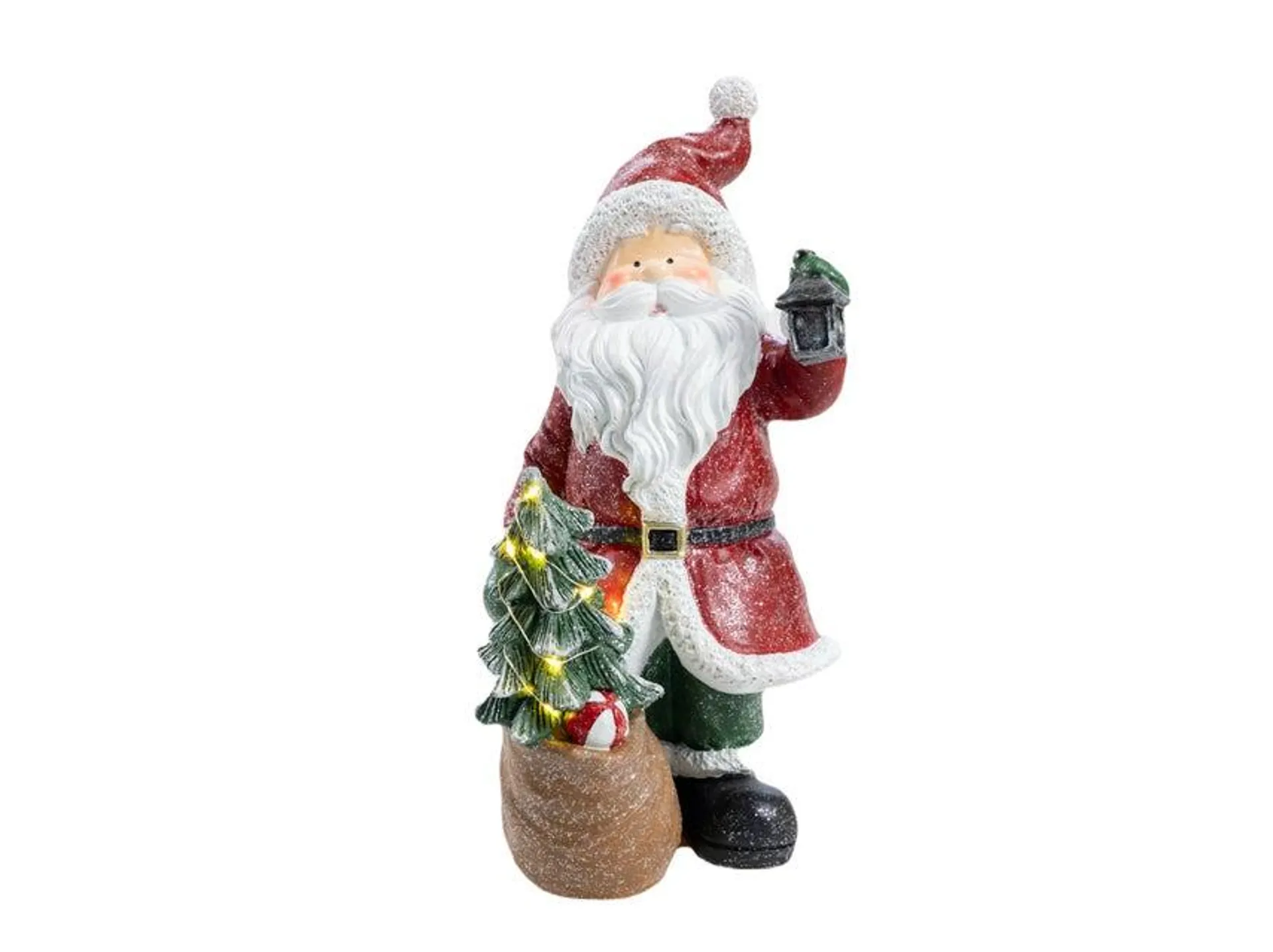 Santa mit LED-Baum "Tradition" - H32,5 cm