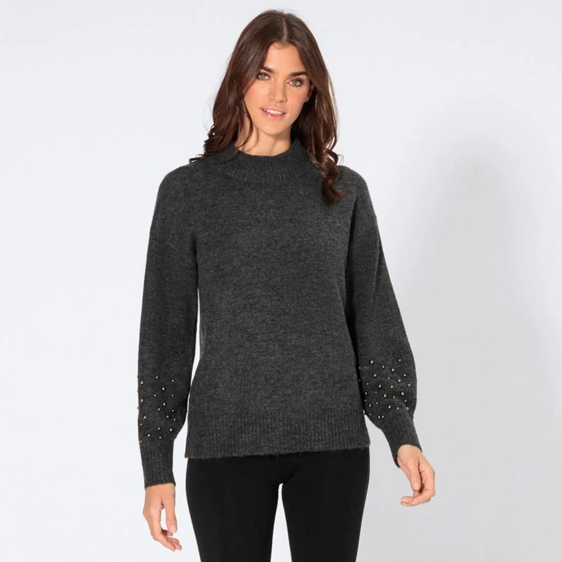 Damen-Pullover mit Perlen