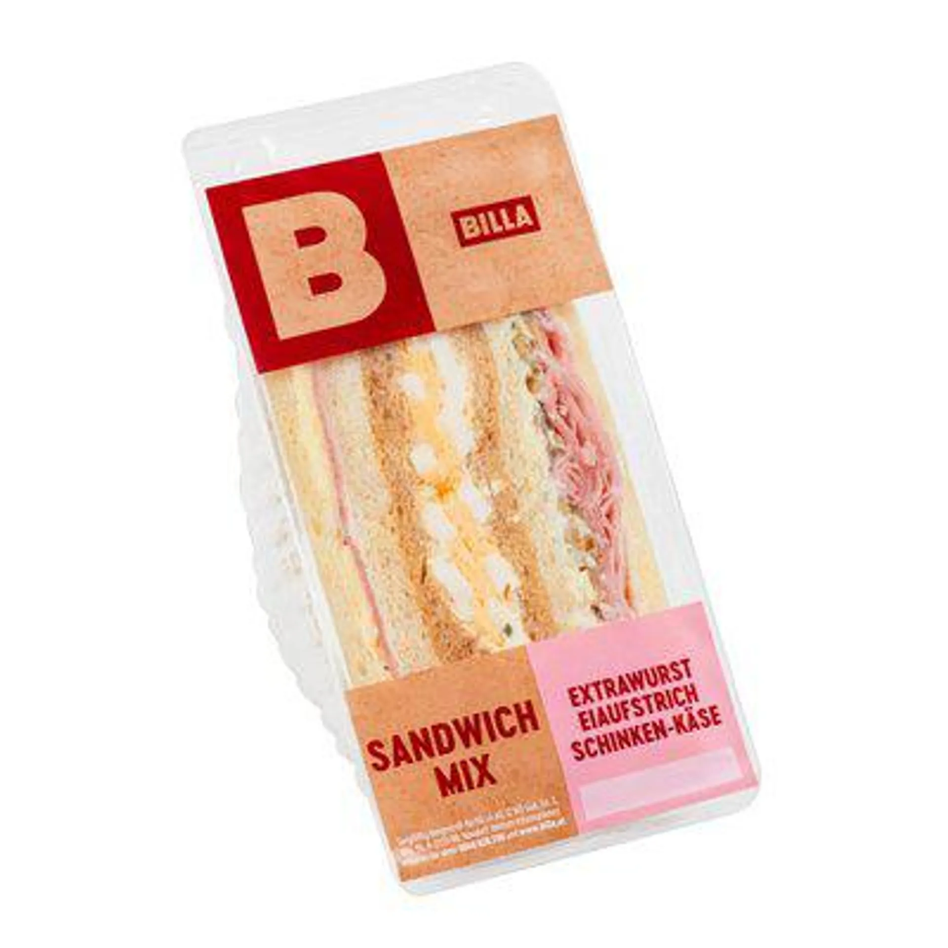BILLA Extrawurst, Eiaufstrich, Schinken-Käse Sandwich Mix