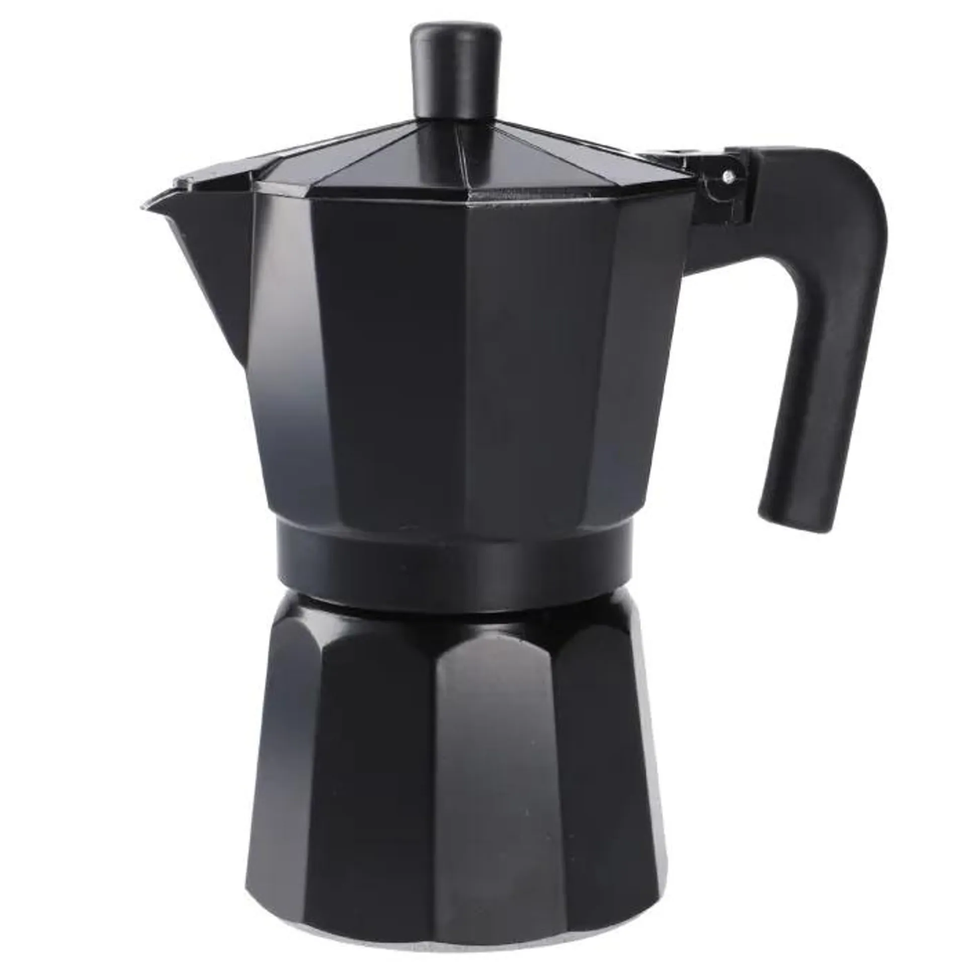 Espressokocher Aluminium, 6 Tassen, schwarz-matt