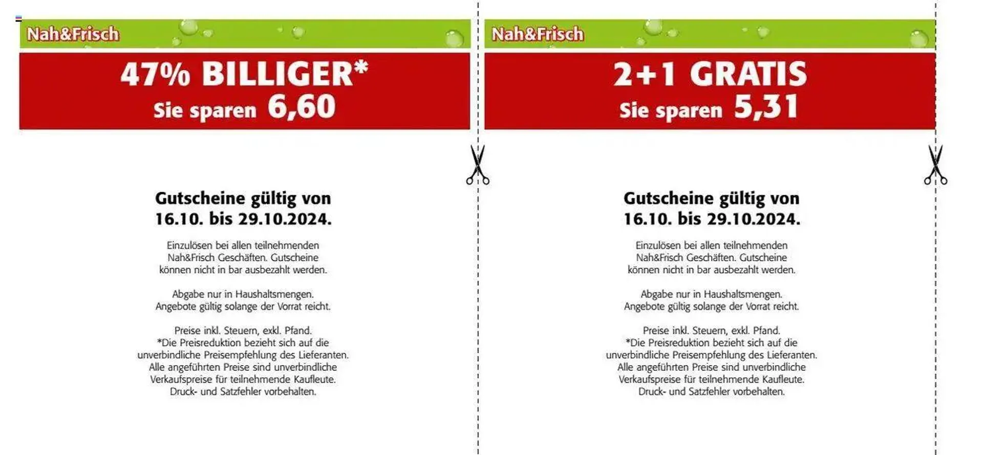 Nah und Frisch Gutscheinheft von 16. Oktober bis 29. Oktober 2024 - Flugblätt seite  16