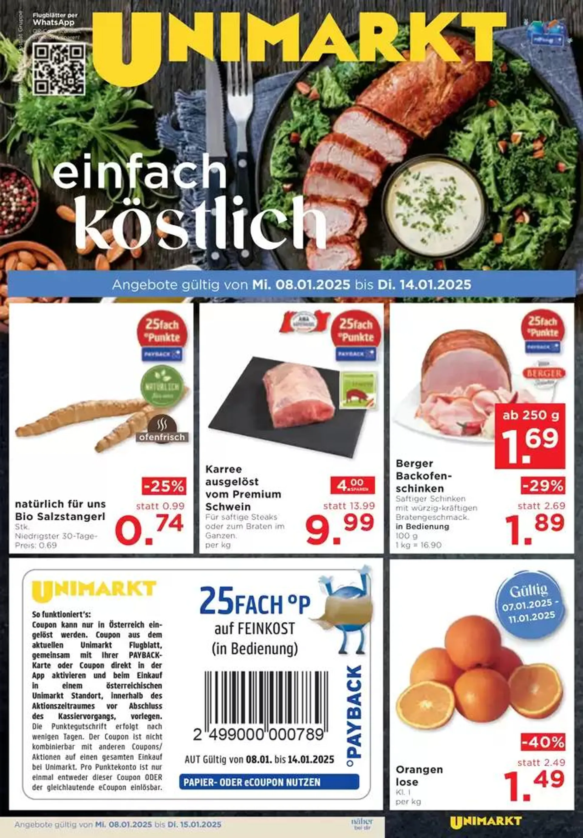 Unimarkt flugblatt von 8. Jänner bis 14. Jänner 2025 - Flugblätt seite  3