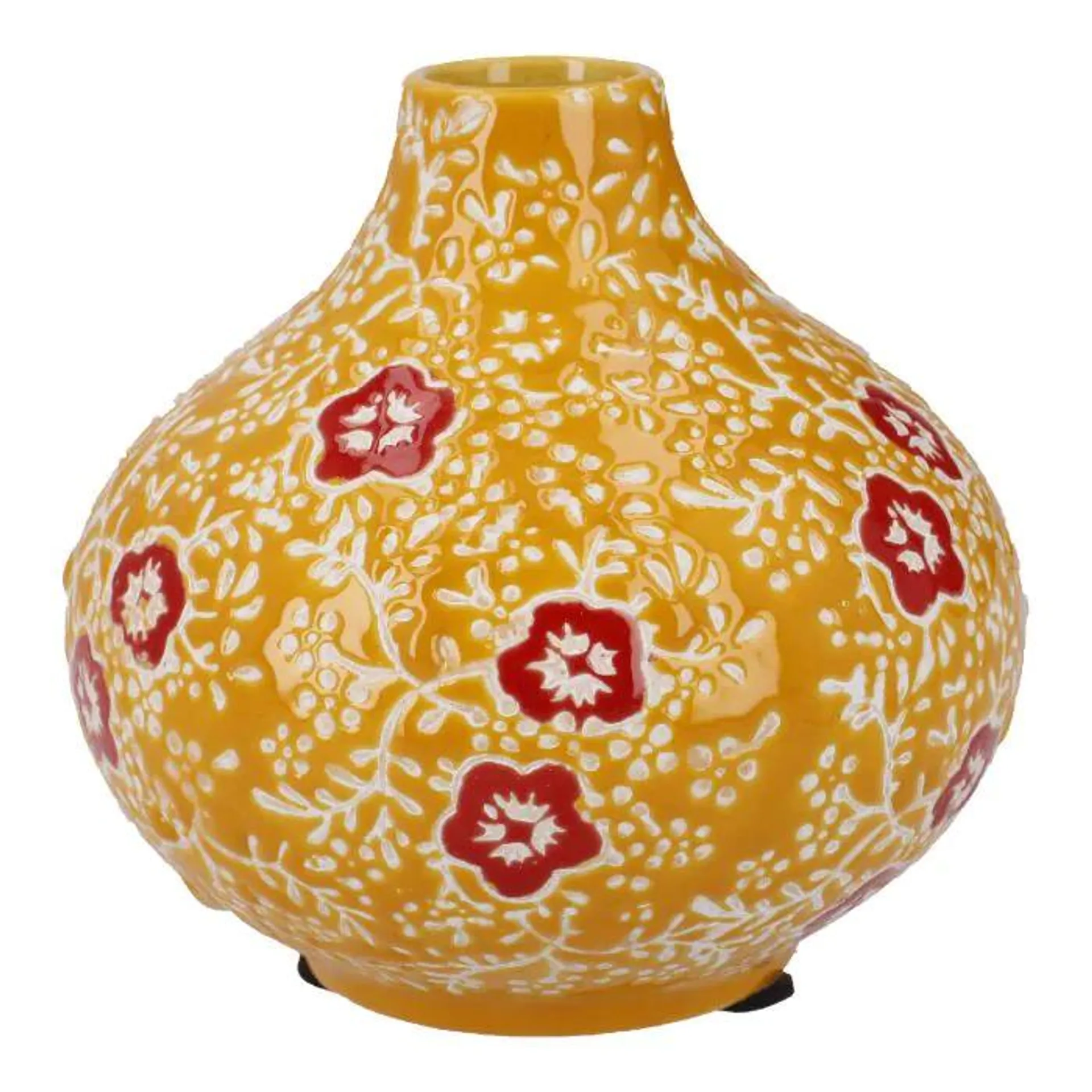 Vase Blümchen, gelb, 9 cm