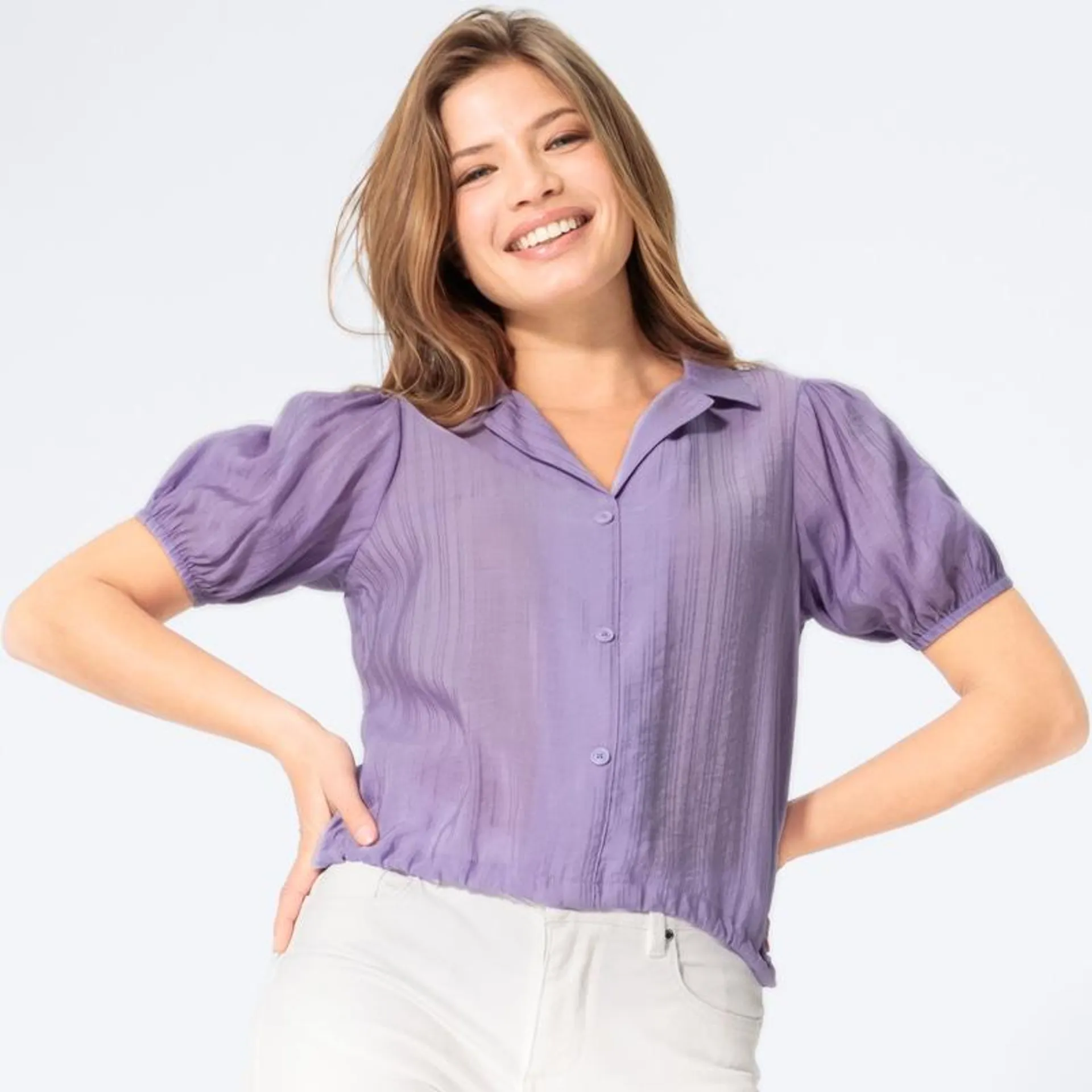 Damen-Bluse mit Puffärmeln