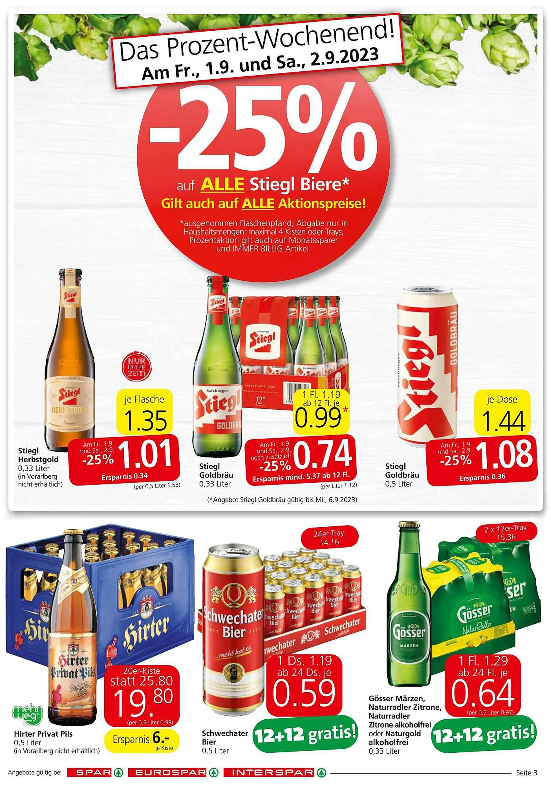 Spar Flugblatt von 31. August bis 13. September 2023 - Flugblätt seite  3