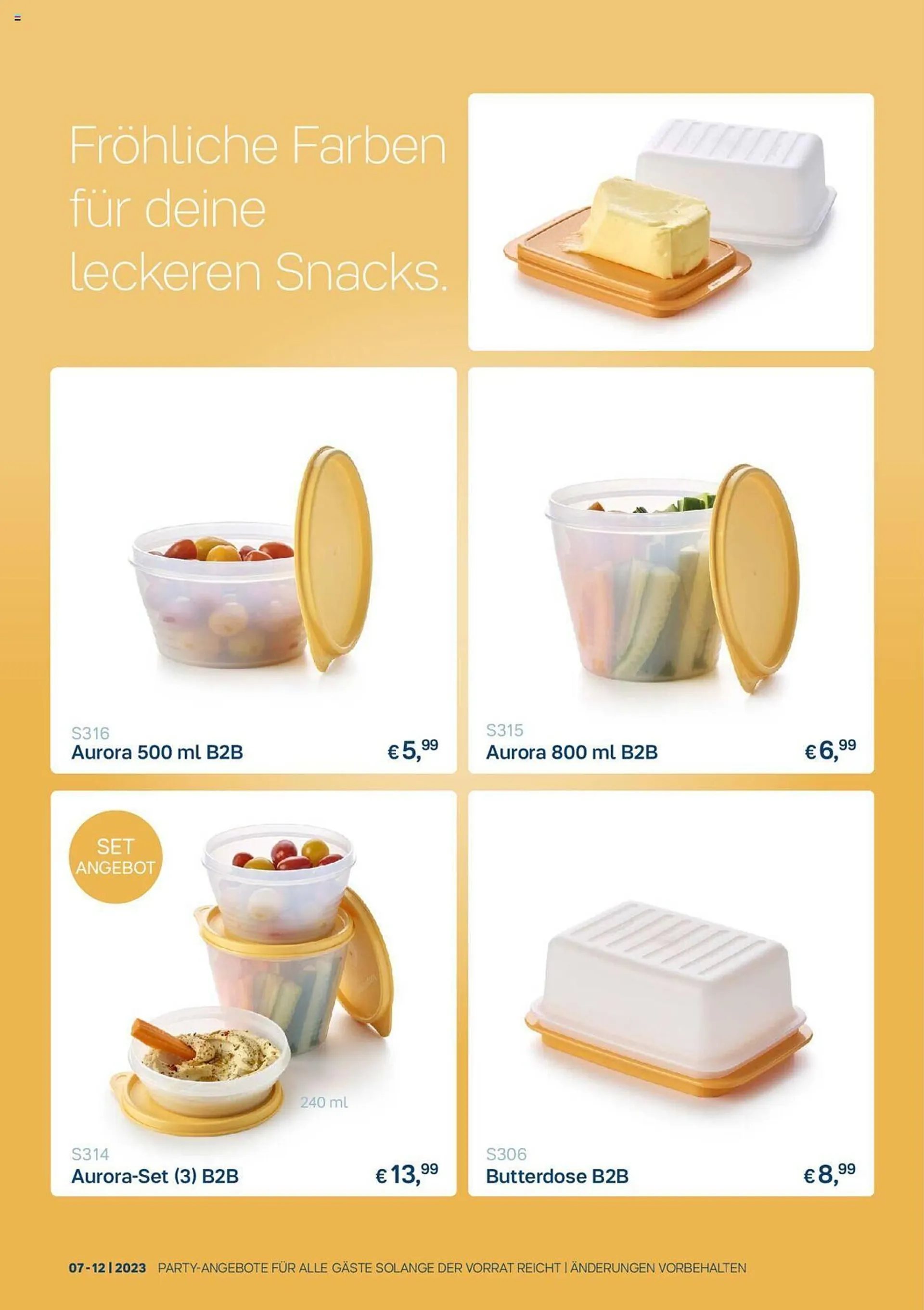 Tupperware Flugblatt von 3. Juli bis 31. Dezember 2023 - Flugblätt seite  6