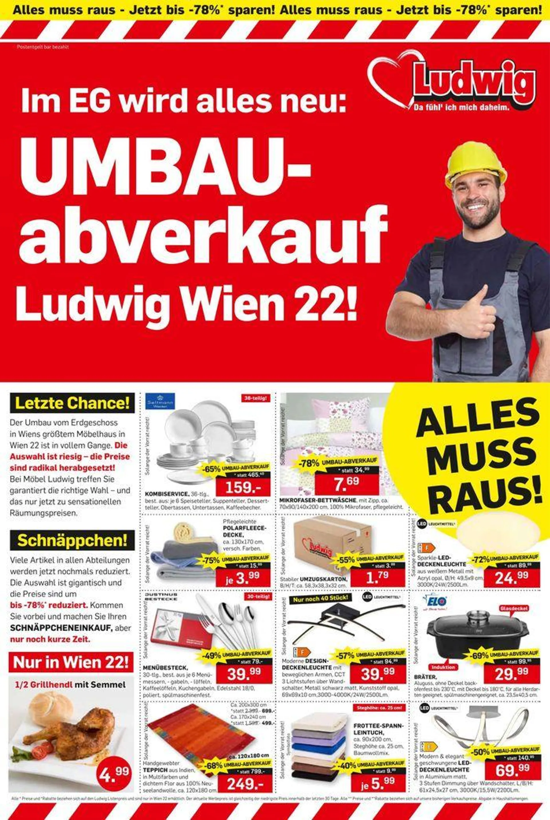 UMBAU-abverkauf Ludwig Wien 22! - 1