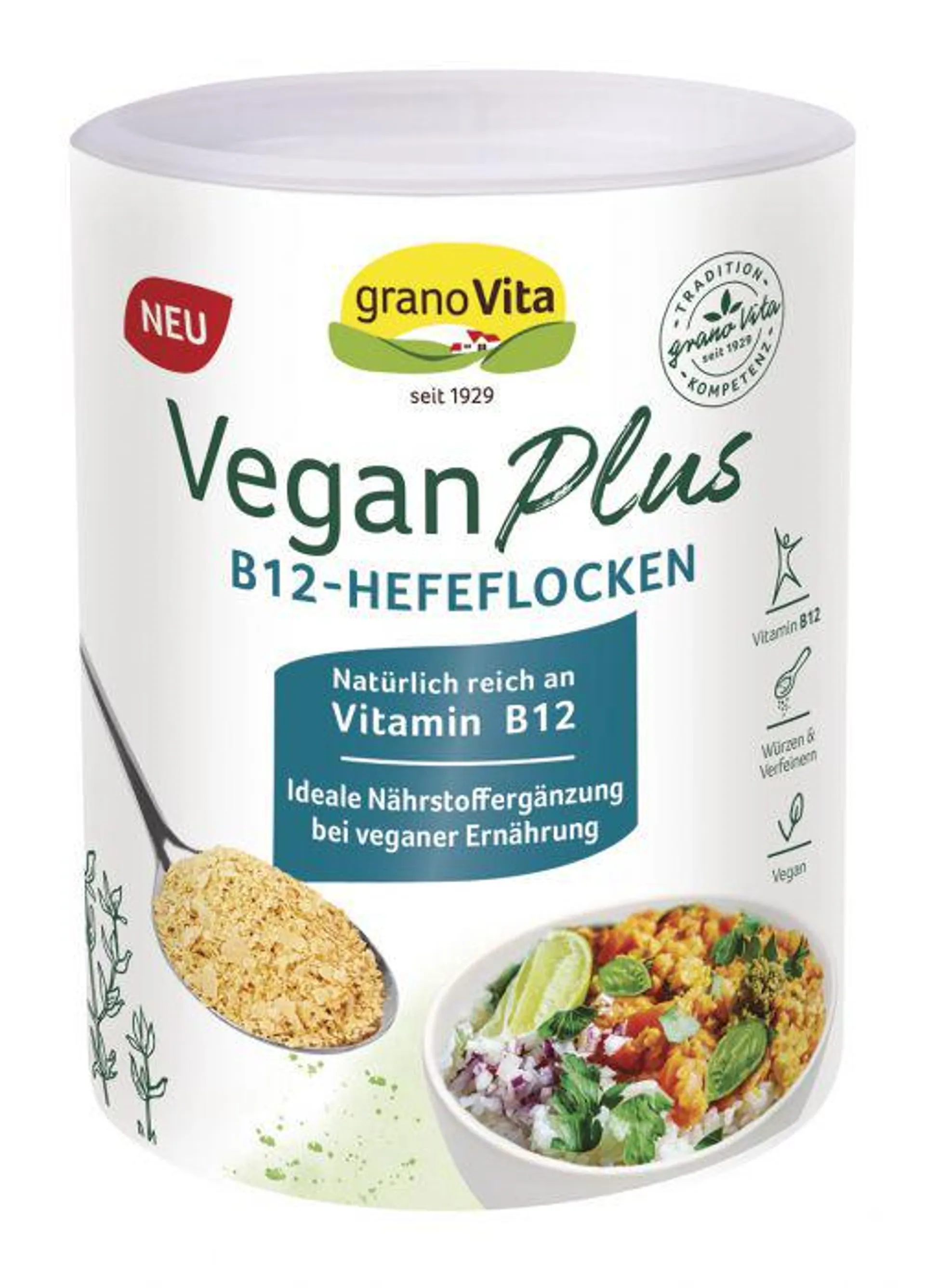 granoVita Vegan Plus B12 Hefeflocken 160g