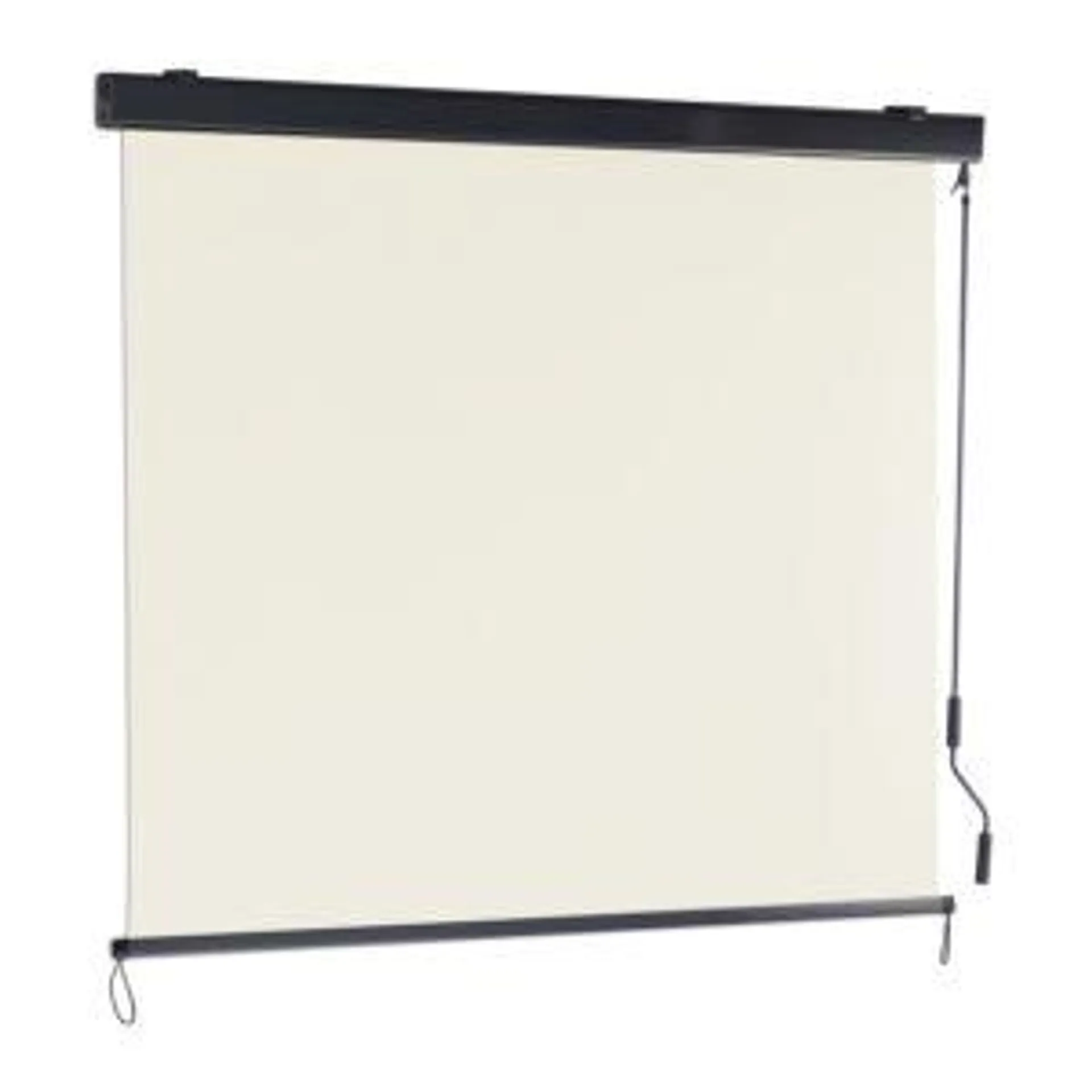 Beige Senkrechtmarkise mit Kurbel