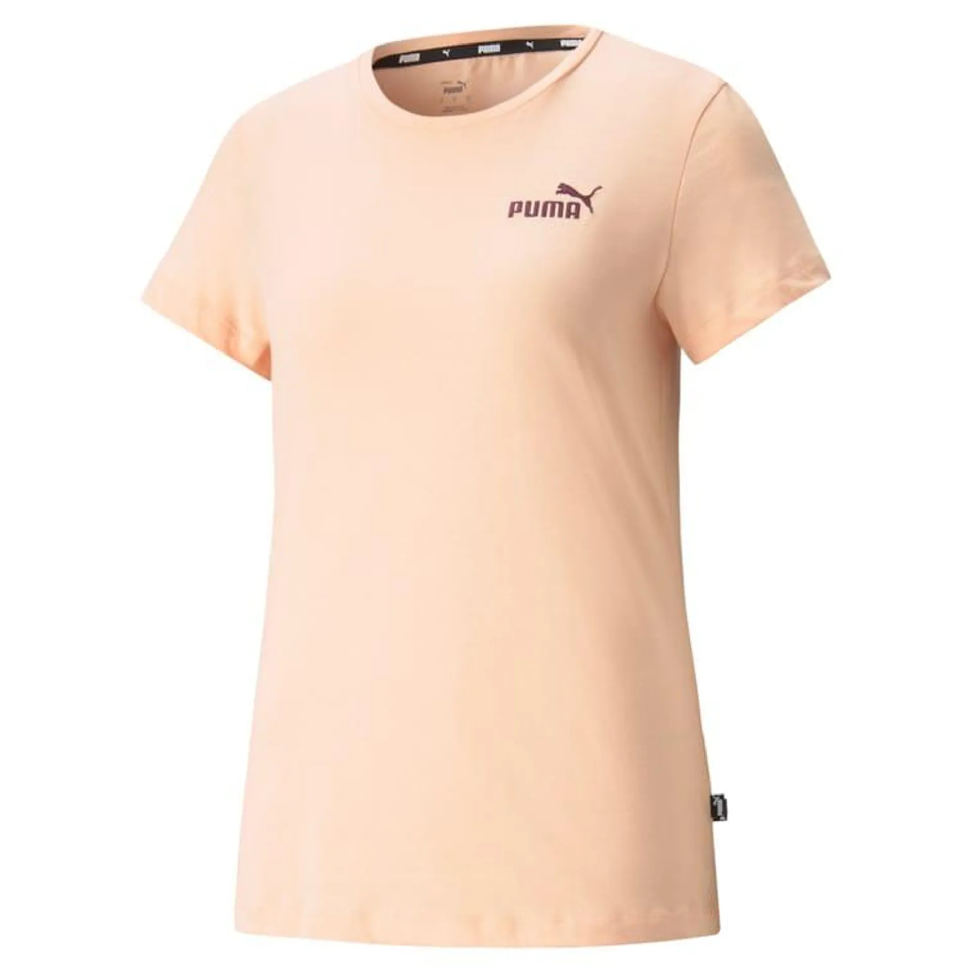 Puma Damen T-Shirt - Ess Embroidered Tee, Rundhals, Kurzarm, Uni